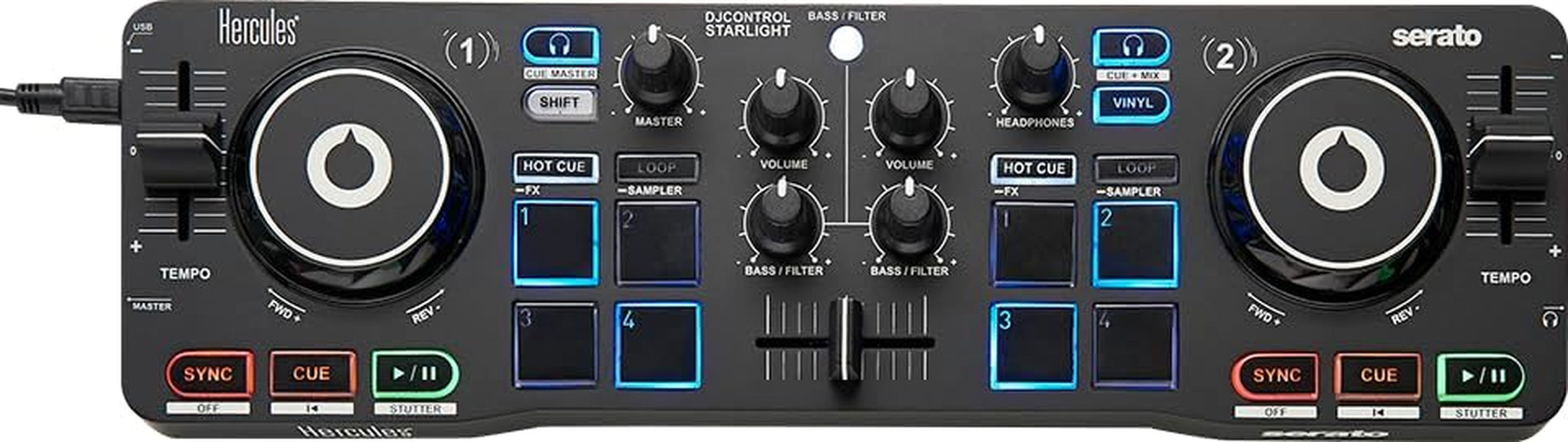Hercules Djstarter Kit &ndash; Complete DJ Bundle with Djcontrol Starlight, Monitor 32 Studio Monitors, and HDP DJ45 Headphones image number 2