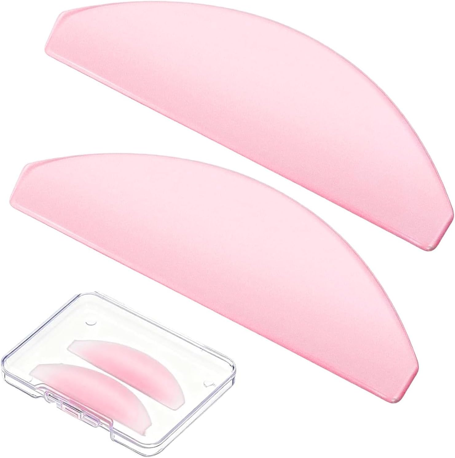 Kzvsiy 2 Pcs 1 MM Flat Lash Lift Shields for Korean Eyelash Perming, Professional Self-Sticky Ultra-Thin Lifting Pads for Salon Use, Softens Lashes Thoroughly (Pink) image number 3