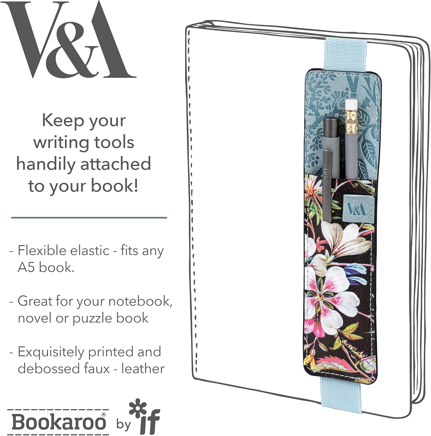 VA BOOKAROO PEN POUCH KILBURN BLACK FLOR image number 1