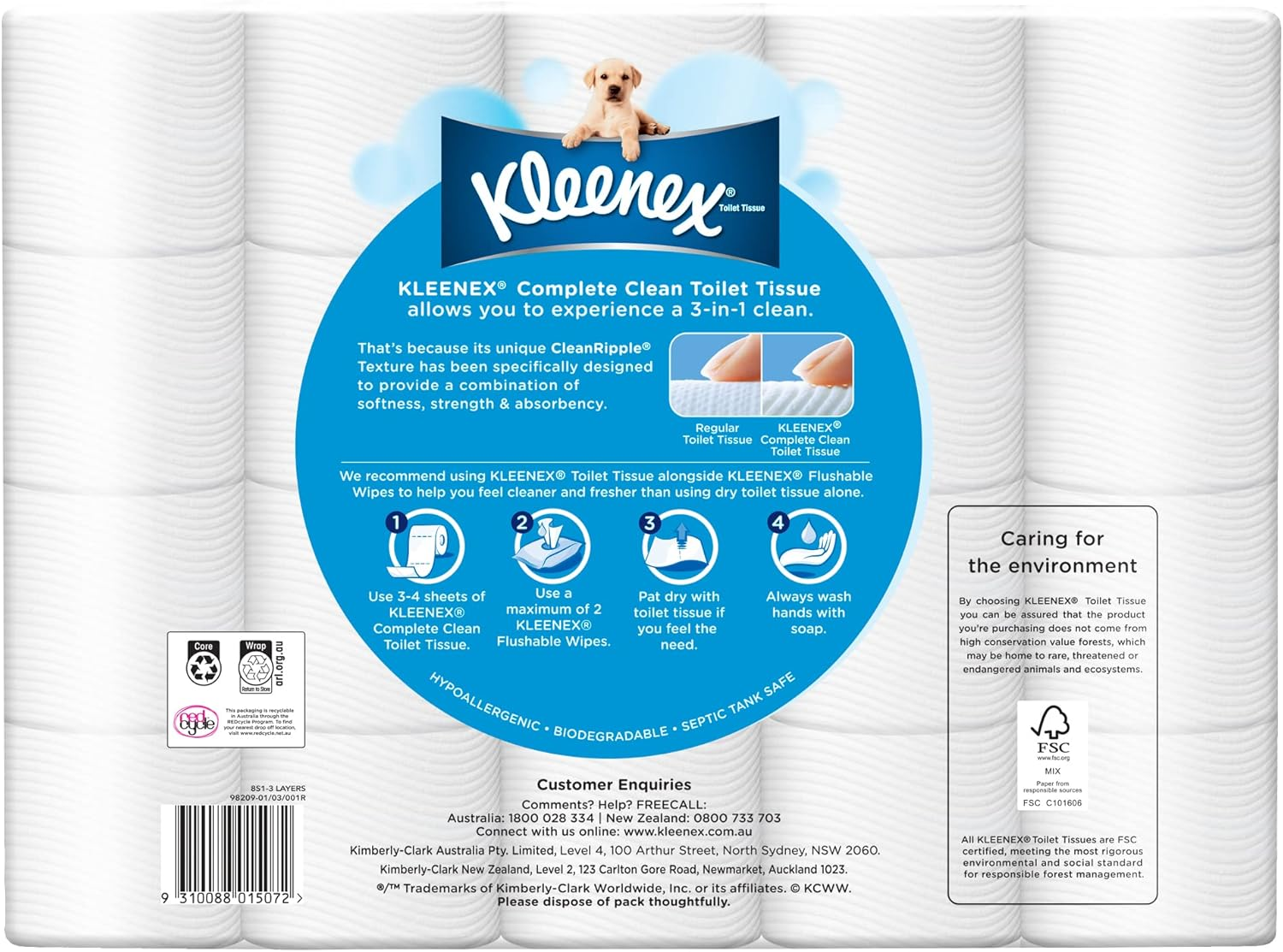 Kleenex Complete Clean Toilet Paper 60 Count (1X60 Rolls) - Packaging May Vary image number 2