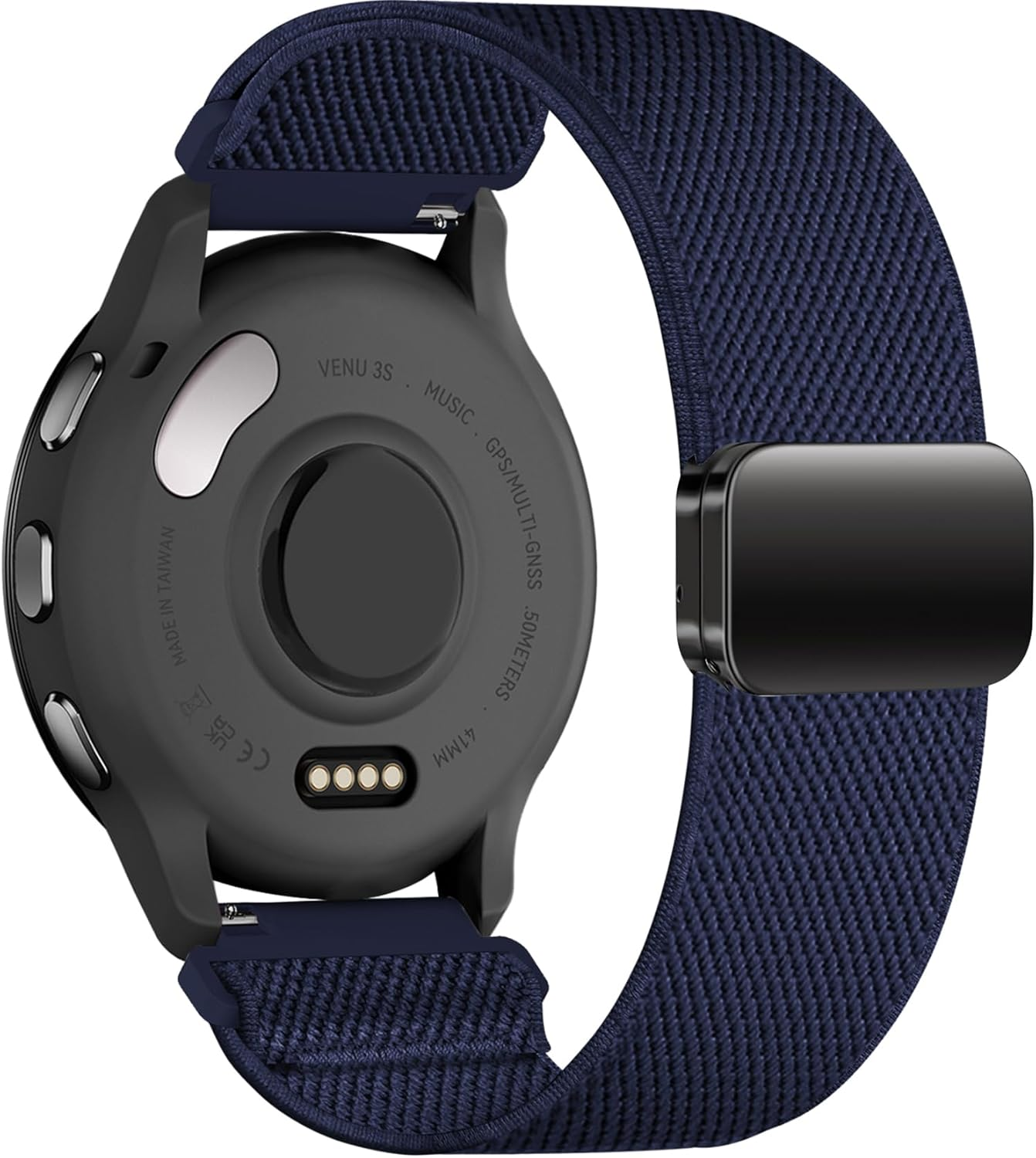 Everact 22Mm Nylon Magnetic Watch Band Compatible with Garmin Venu 3 45Mm/Venu 2/Vivoactive 4/Forerunner 265/255/255 Music,Loop Magnetic Easy Buckle Adjustable Elastic Strap Replacement for Women Men