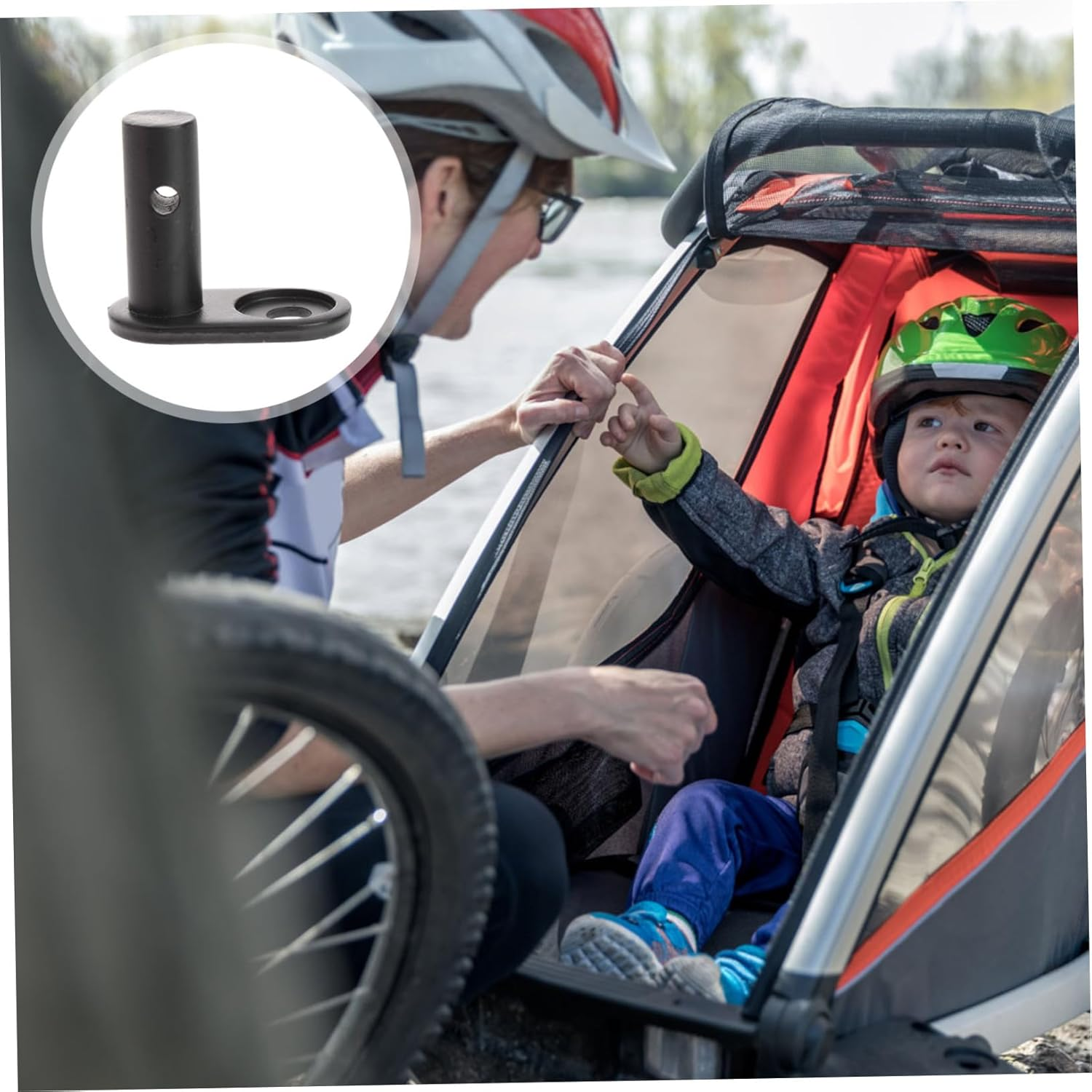 Anneome Baby and Pet Traction Head Bike Trailer Coupler Steel Hitch Quick Nut Tightening System