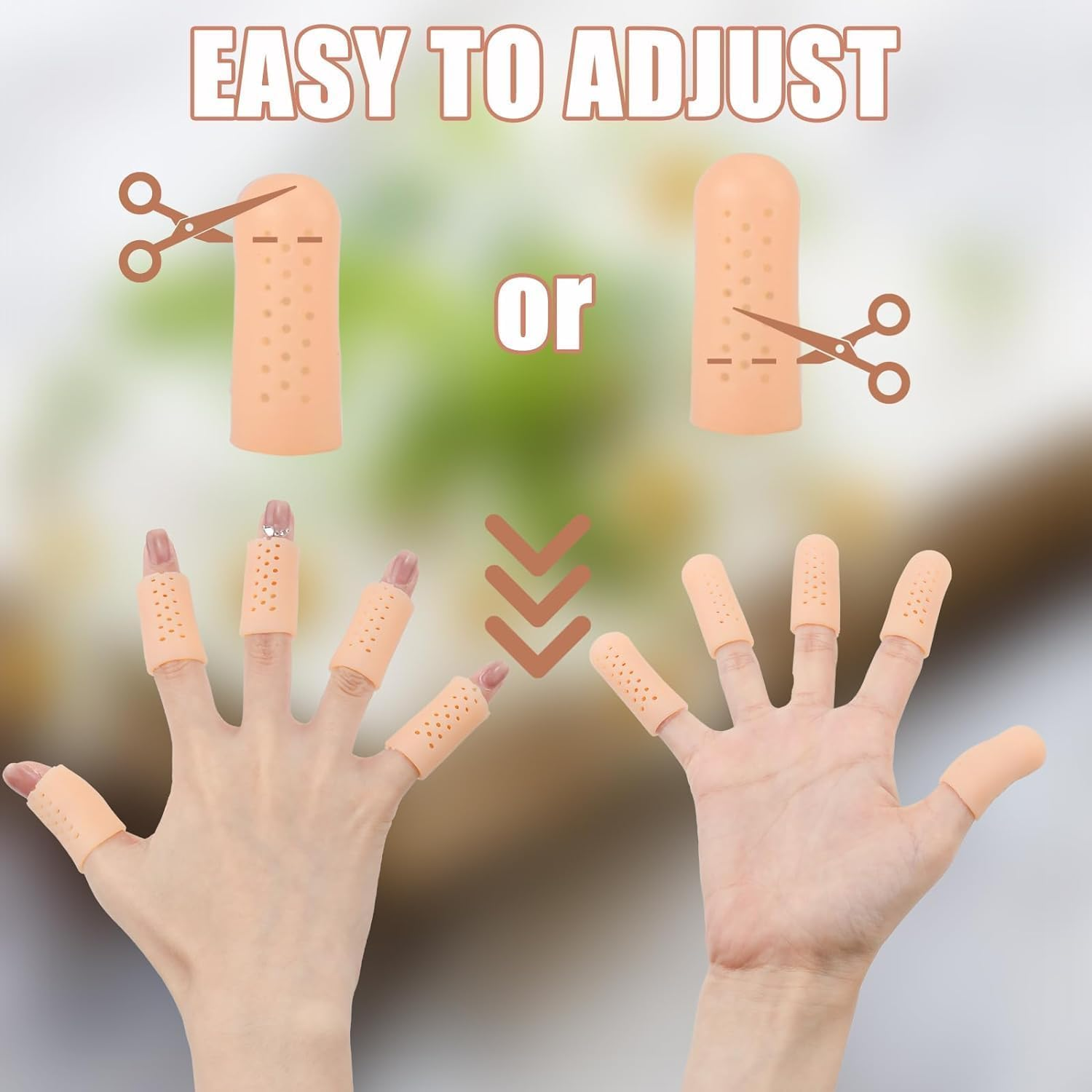 Silicone Finger Protectors with Air Holes, 20Pcs Gel Finger Cots Covers, Silicone Finger Protectors Covers Gel Finger Cots, Gel Finger Protectors Cots Finger Covers, Gel Finger Protectors Finger Covers image number 1