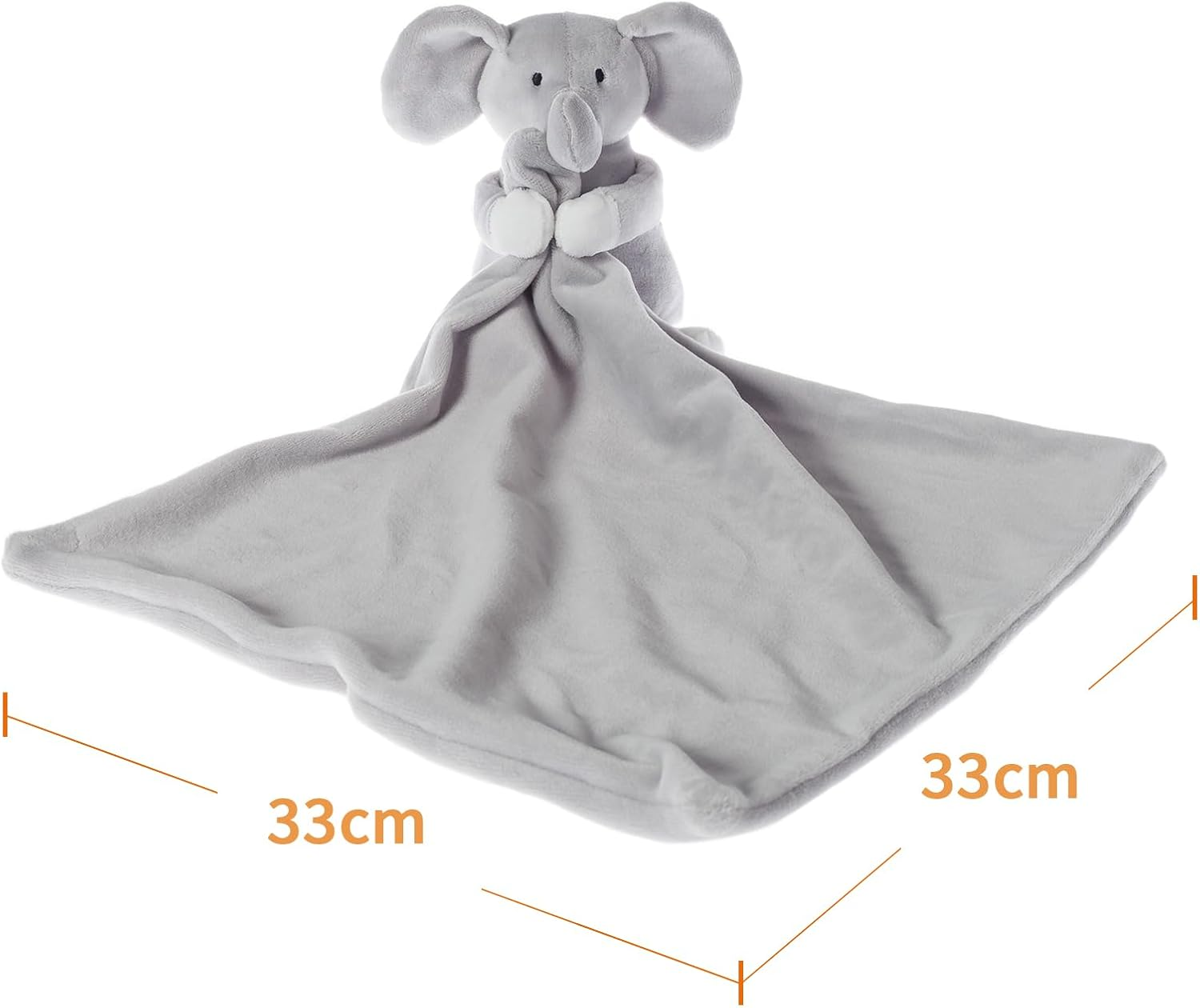 Apricot Lamb Stuffed Animals Security Blanket Gray Elephant Infant Nursery Character Blanket Luxury Snuggler Plush(Gray Elephant, 14 Inches) image number 5