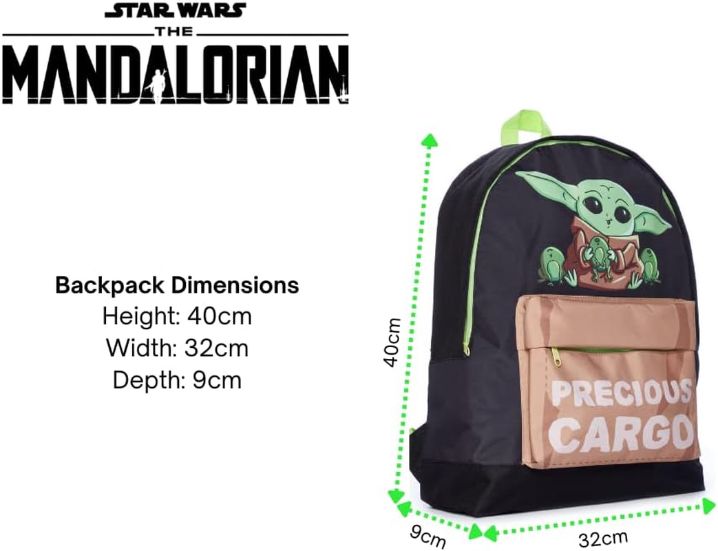 Star Wars the Mandalorian Baby Yoda Precious Cargo Childrens Backpack Black, Black, One Size image number 4