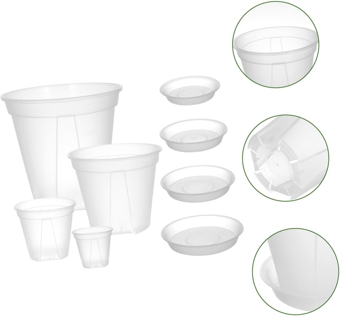 HAKIDZEL 4Sets Mountain Basin Pots Breathing Planters Easy to Use for Orchids Succulents Vegetable Gardening image number 1