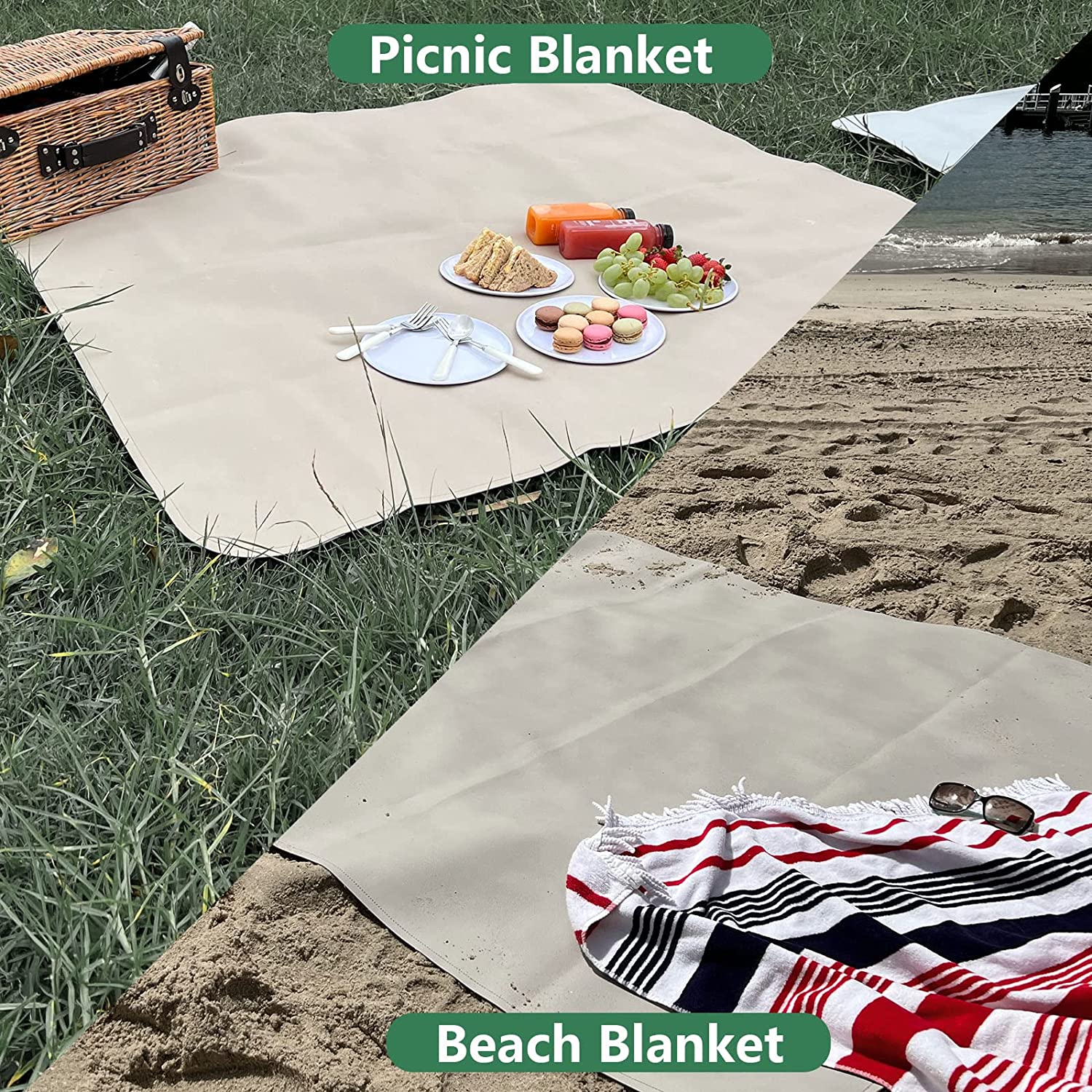 LEASURE 136Cm (53In) Double Sided Vegan Leather Splat Mat under High Chair, Large Waterproof Baby Play Mat, Wipe Clean Kids Mess, Outdoor Picnic Blanket & Beach, Non Toxic & Foldable image number 5