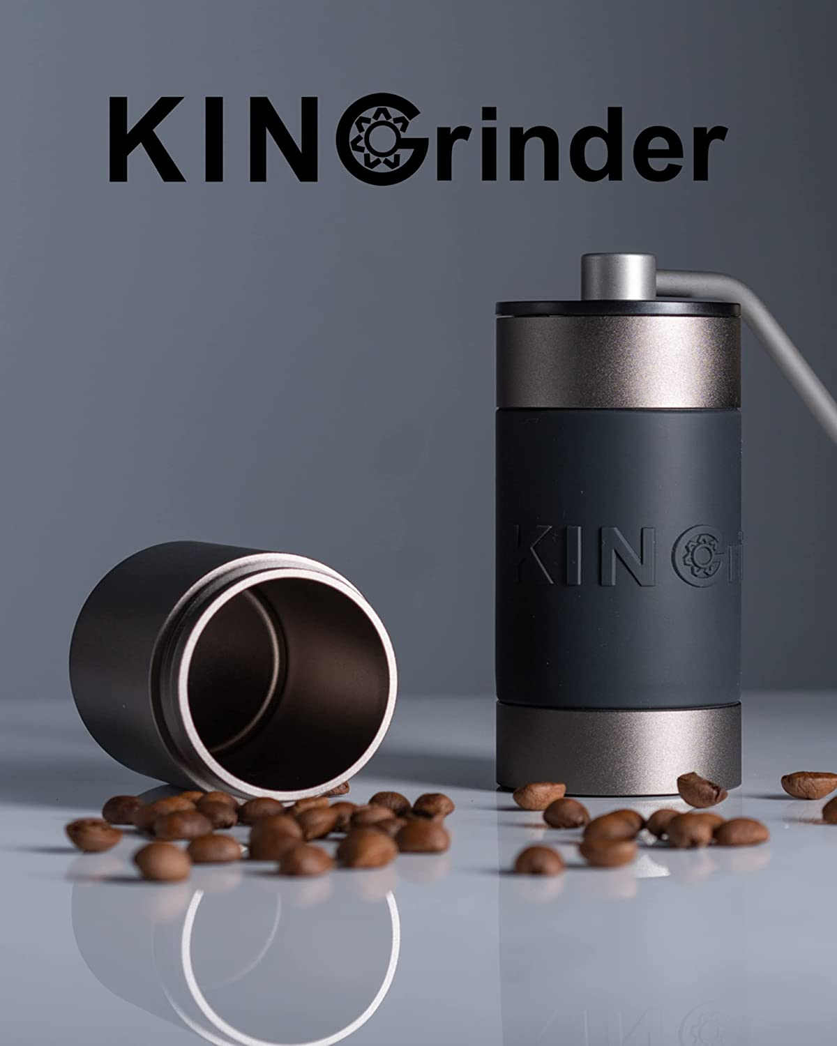 Kingrinder K0 Iron Grey Manual Hand Coffee Grinder 140 Adjustable Grind Settings for French Press, Drip with Assembly Consistency Stainless Steel Conical Burr Mill, 25G Capacity image number 2