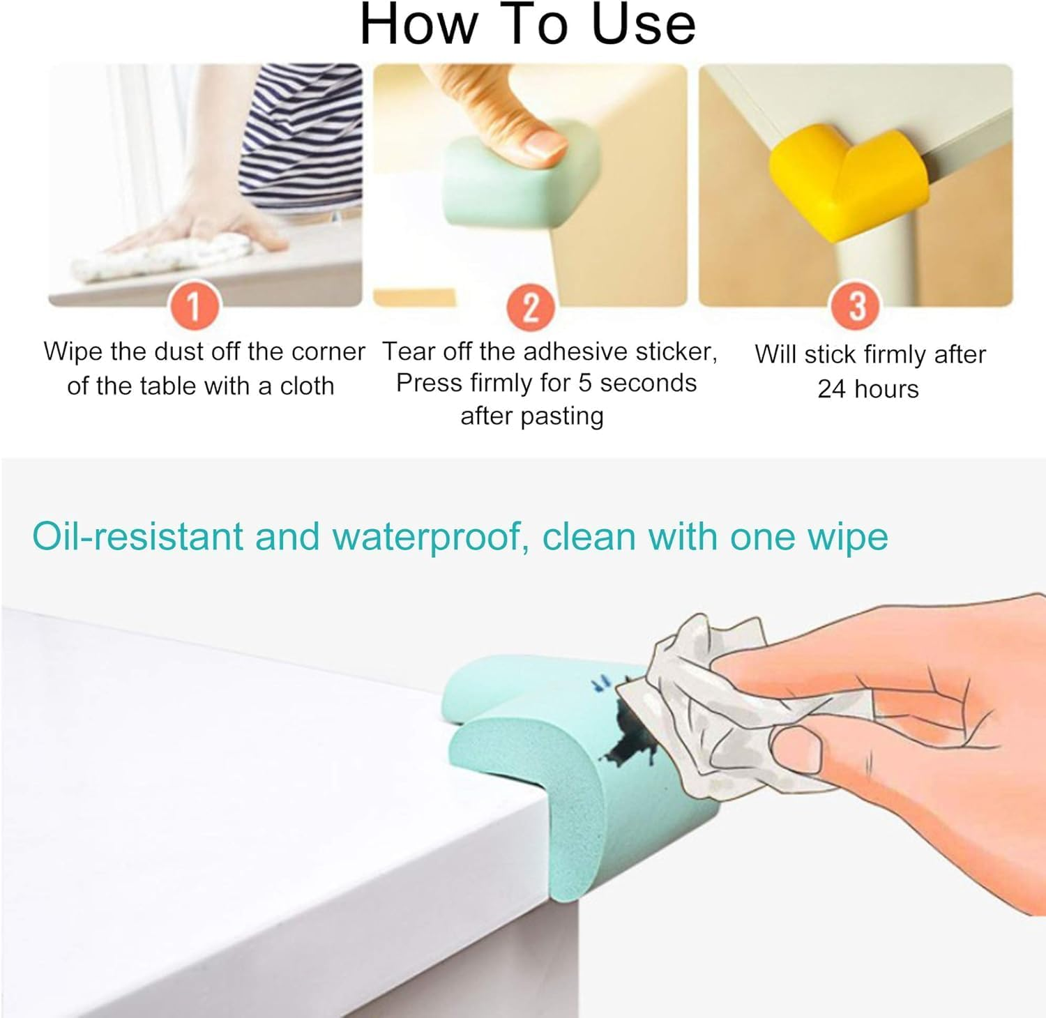 Father'S Day 20 Pack Corner Protector Baby, Table Corner Protectors for Kids Guards for Furniture Corner Protectors Proof Covers Baby Safety (Black,White,Wood,Beige,Gray Each4) - 20Pcs-Black,White,Wood,Beige,Gray image number 2