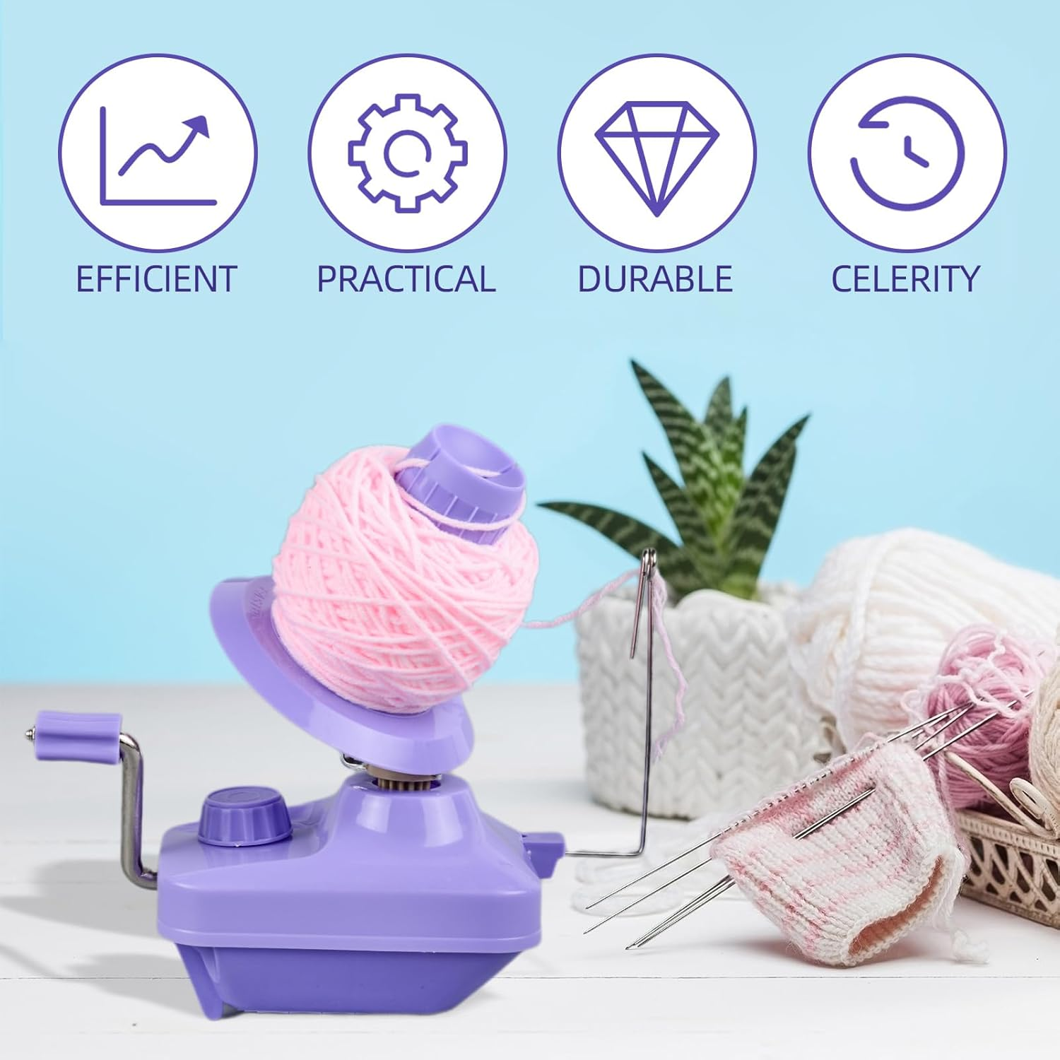 Wool Winder Yarn,Home Yarn Winder Yarn Fiber String Ball Wool Winder Hand Operated Swift Thread Yarn Ball Wind image number 2