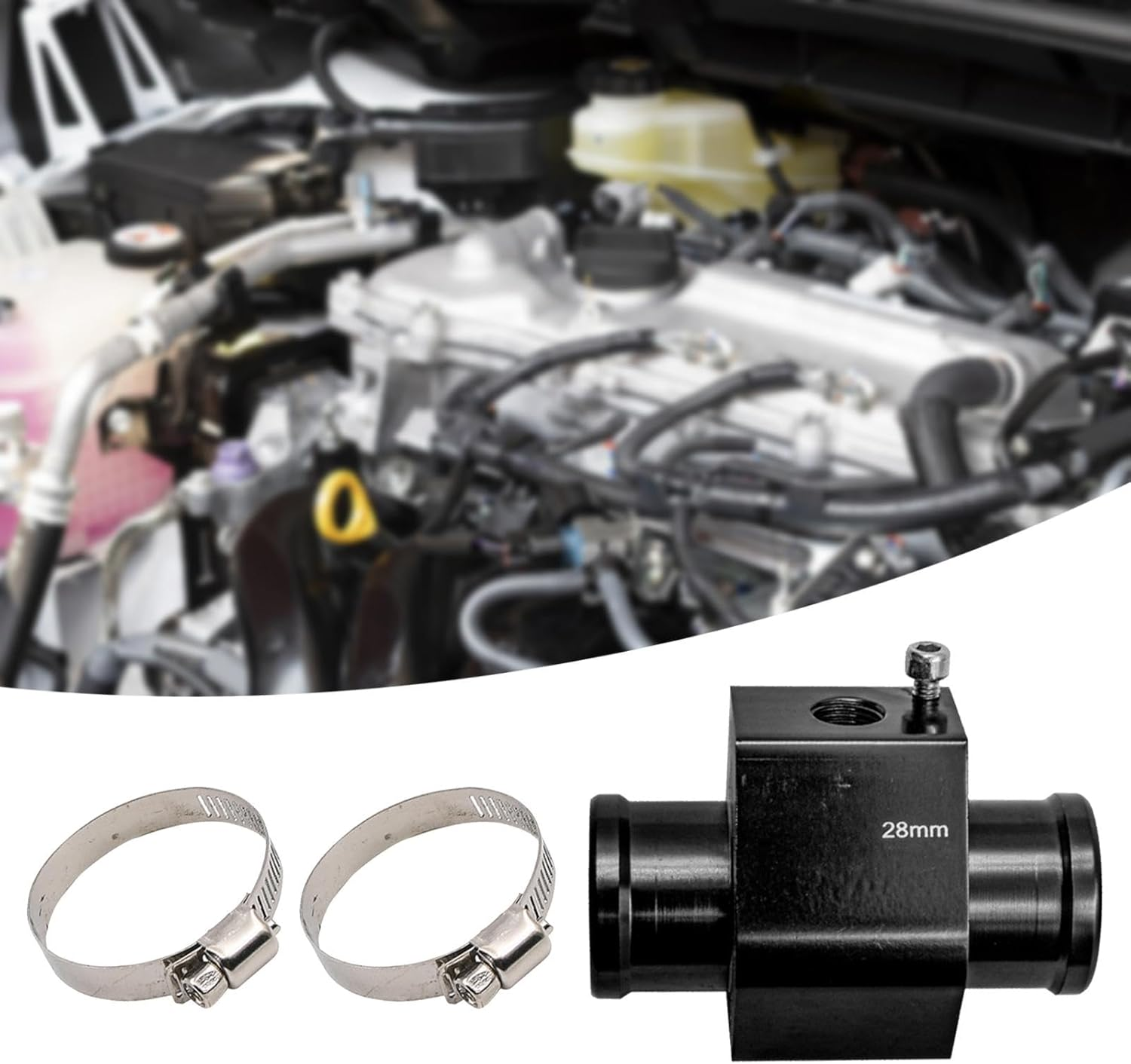 Vehicle Water Temperature Seal Set, Durable and Reliable, Effortless Installation, 28Mm Black image number 1