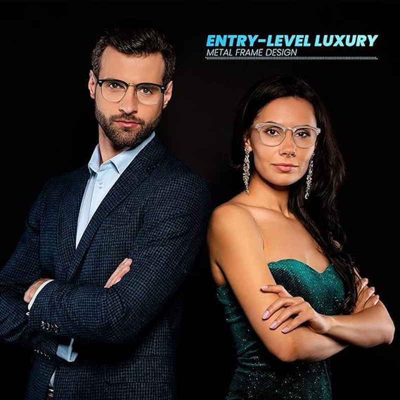 Racico Blue Light Blocking Glasses 3-Pack for Men & Women, Anti-Glare Clear Computer Gaming Glasses, Lightweight & Comfortable for Office, Reading, and Screen Use