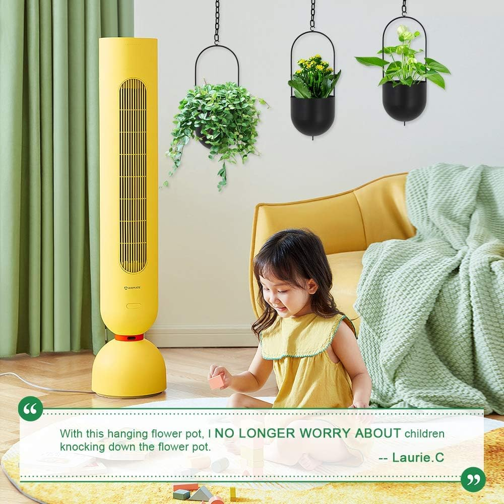 Black Metal Plant Hanger Metal Wall and Ceiling Hanging Planter Modern Planter Mid Century Flower Pot Plant Holder(D=6.29'') image number 5