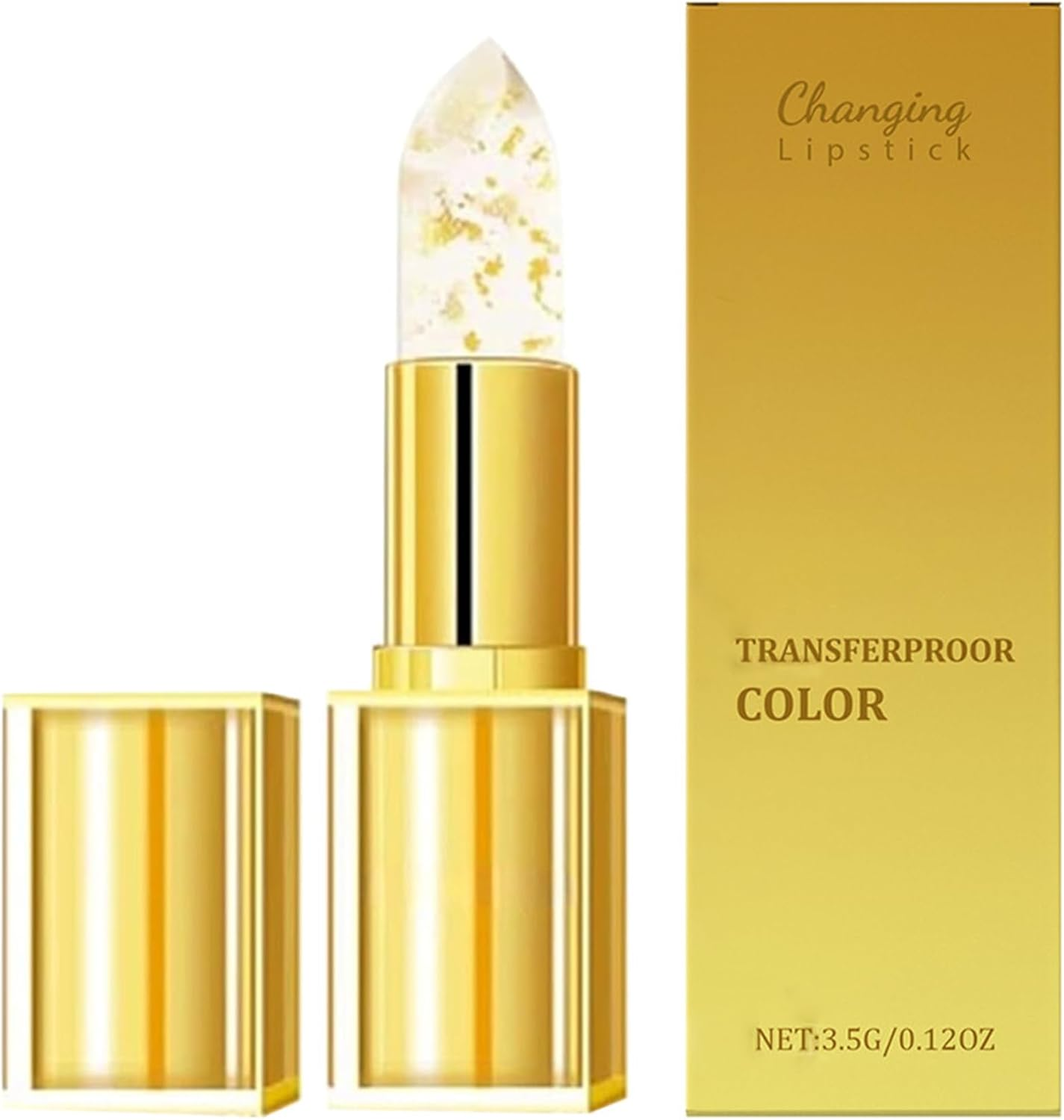 Transferproof Color Changing Lipstick,Ph Adjusting Lipstick,Gold Crystal Ph Color-Changing Lipstick,Temperature Change Moisturizer,Long-Lasting Glossy Finish for Women Girls,3.5G image number 3