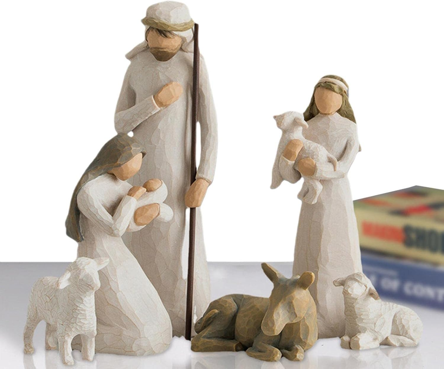 Nativity Set,6 Pcs Small Figurines Ornaments for Nativity Scene,Christmas Nativity Scene Resin Figures for Kids,Religious Gifts image number 4
