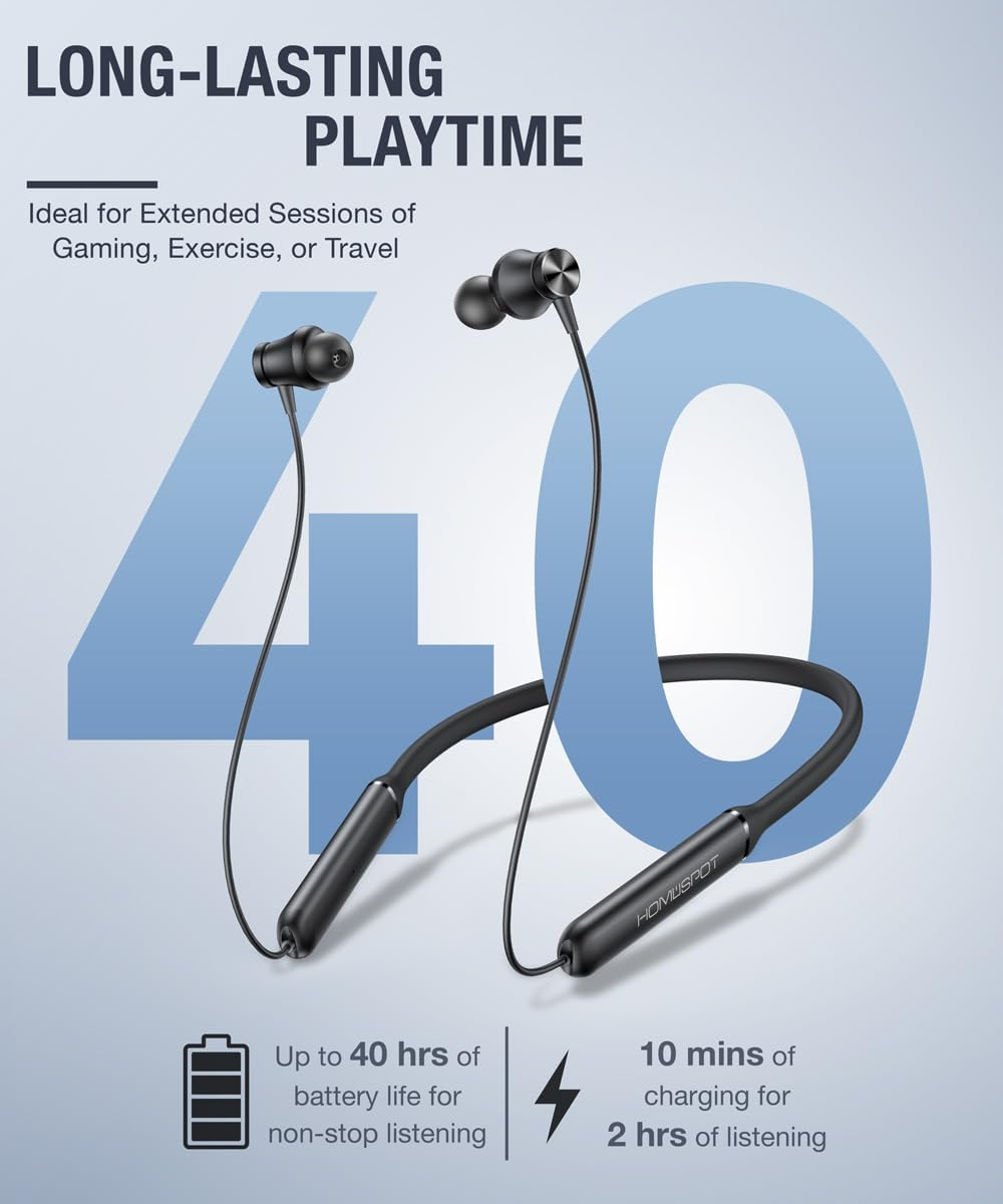 Homespot JY300 Neckband Headphones + BA210 Auracast Transmitter Bundle, Aptx Lossless & LC3, 40-Hour Battery, Optical, RCA & 3.5 Mm Input image number 3