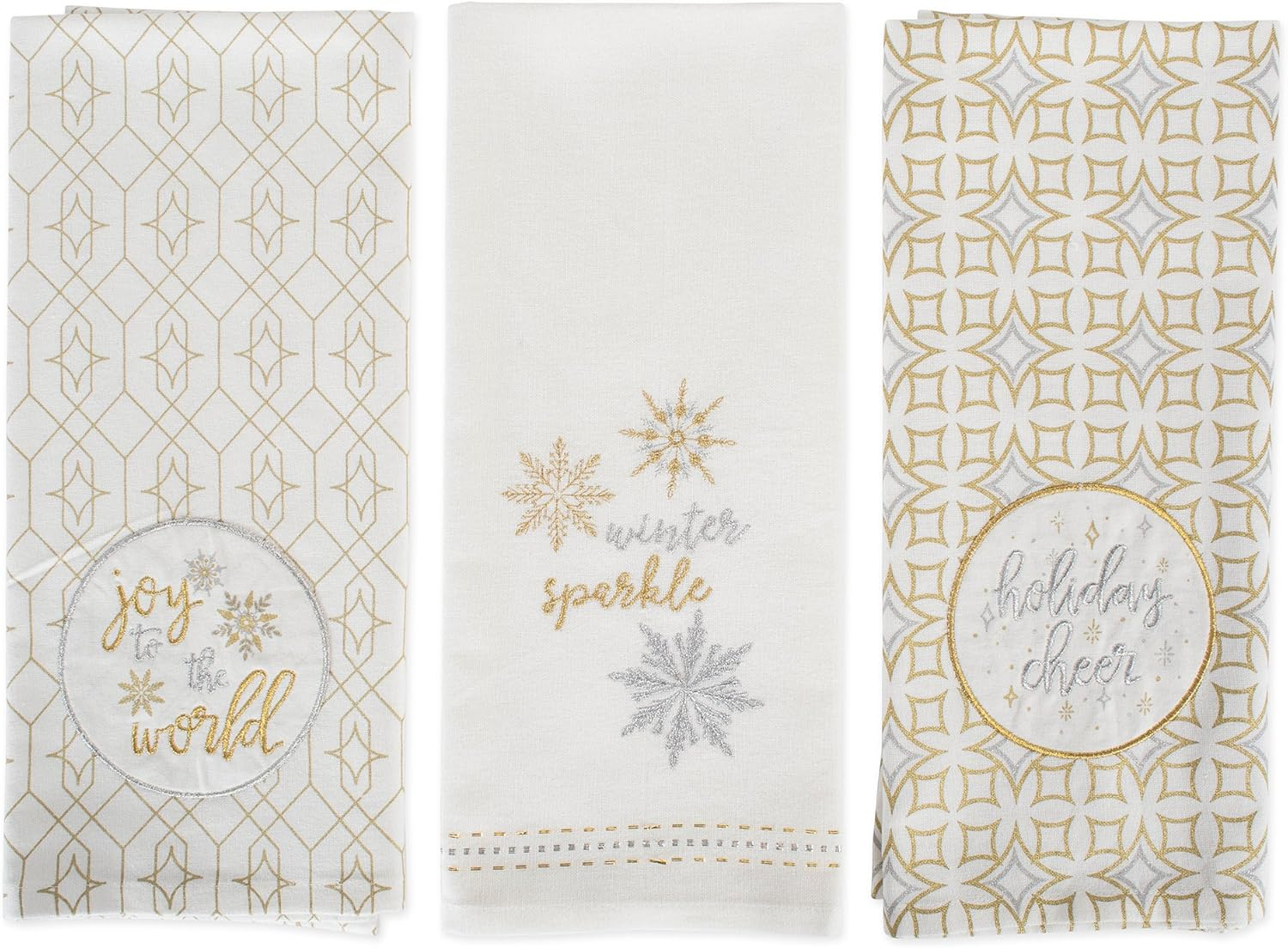 DII Christmas Dish Towels Decorative Metallic Holiday Kitchen Towel Set, 18X28, Winter Sparkle, 2 Count image number 6