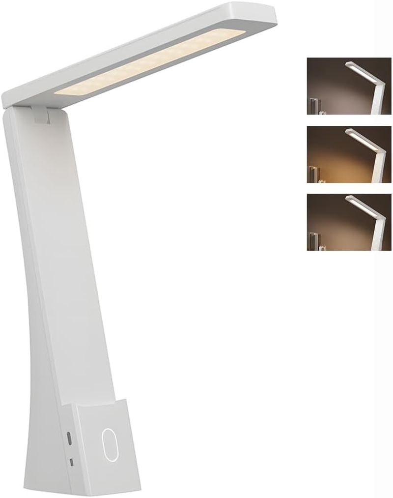RUPEWA Desk Lamp, LED Desk Light, Portable Table Lamp USB Rechargeable, Eye-Caring Lamp for Reading, Working, Office, Dormitory