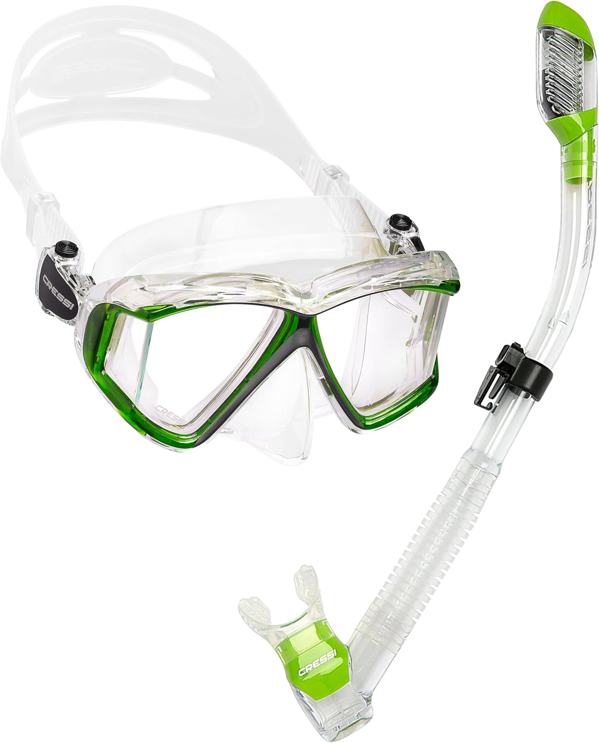 Cressi Panoramic Wide View Mask & Dry Snorkel Kit for Snorkeling, Scuba Diving - Pano 4 & Supernova Dry: Designed in Italy image number 2