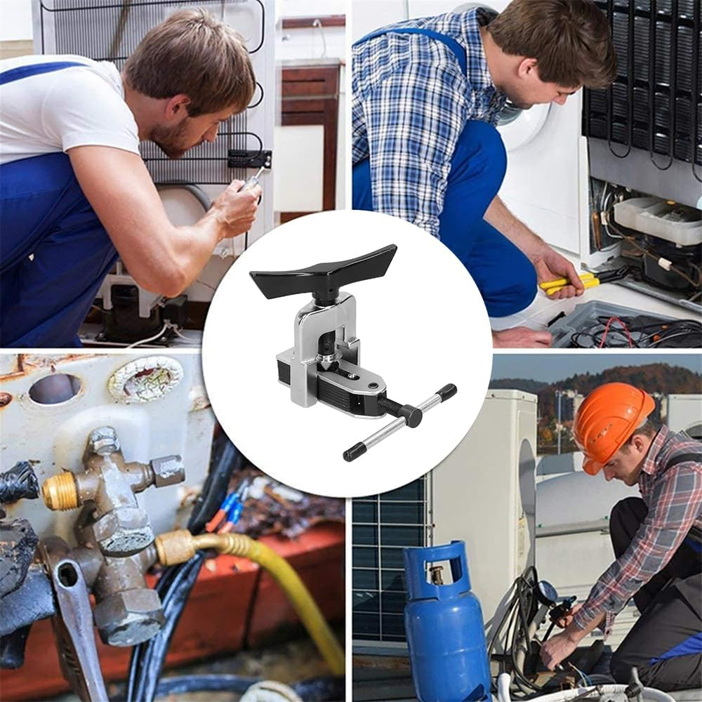 Flaring Tool, Aluminum and Copper Expansion Tool Kit, Metal Pipe Riveter, Copper, Aluminum and Stainless Steel Pipe Expansion Tool Set, Suitable for HVAC Gas Refrigeration Brake Lines image number 4