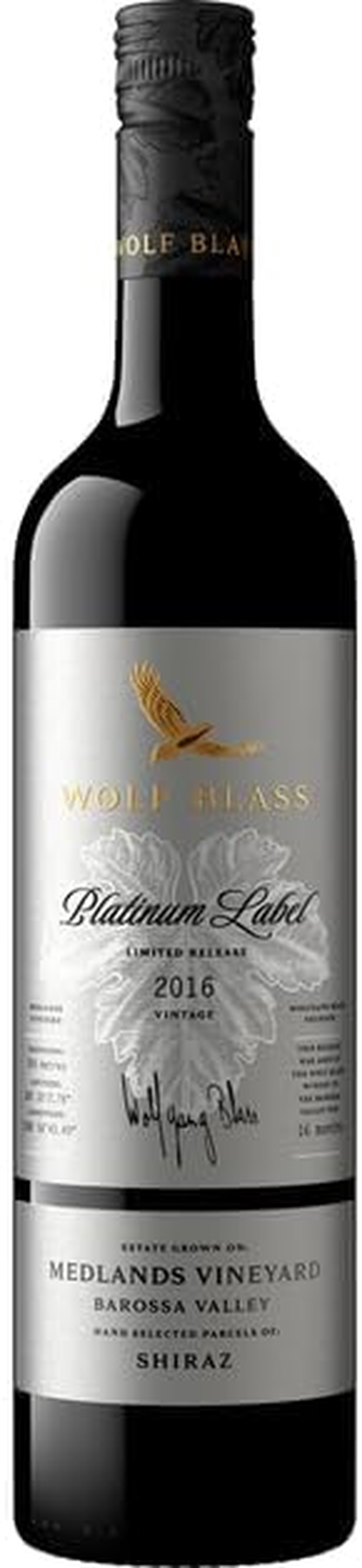Wolf Blass Platinum Label Medlands Vineyard Barossa Valley Shiraz 2016