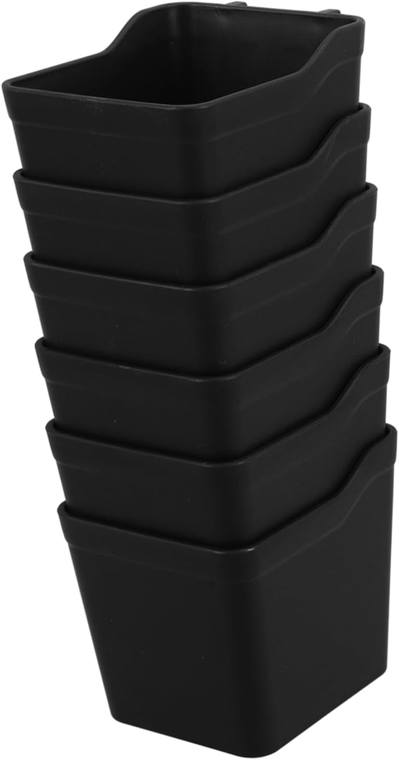 NULYLU 6Pcs Pegboard Organizer Kit with Storage Bins for Garage Workbench Tool Storage Cups Vertical for Workshop Office Kitchen Black image number 5