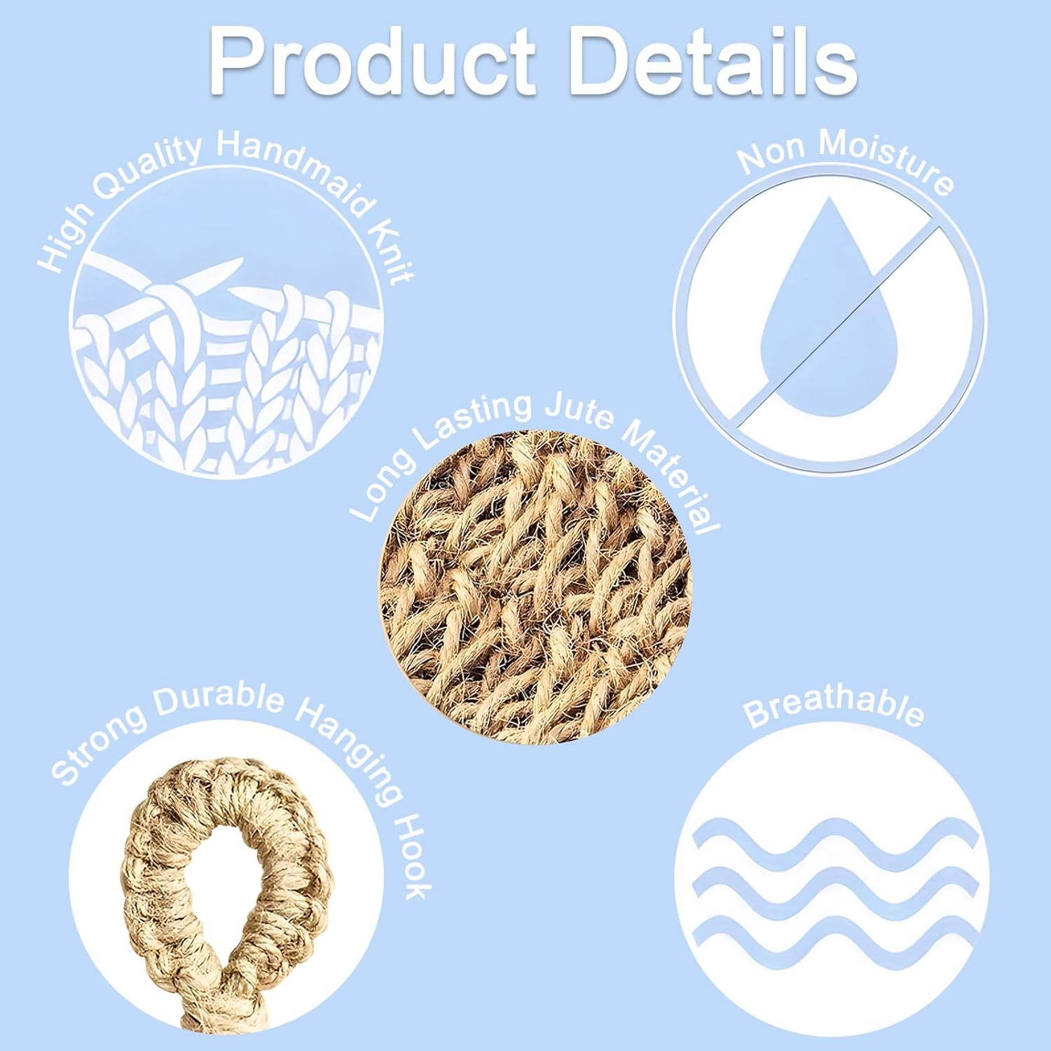 Hanging Wall Vegetable Fruit Baskets for Fruits, Hanging Baskets for Vegetables, Onions, Potatoes, Farmhouse, Home, Restaurant Decor, 3 Size, Linen