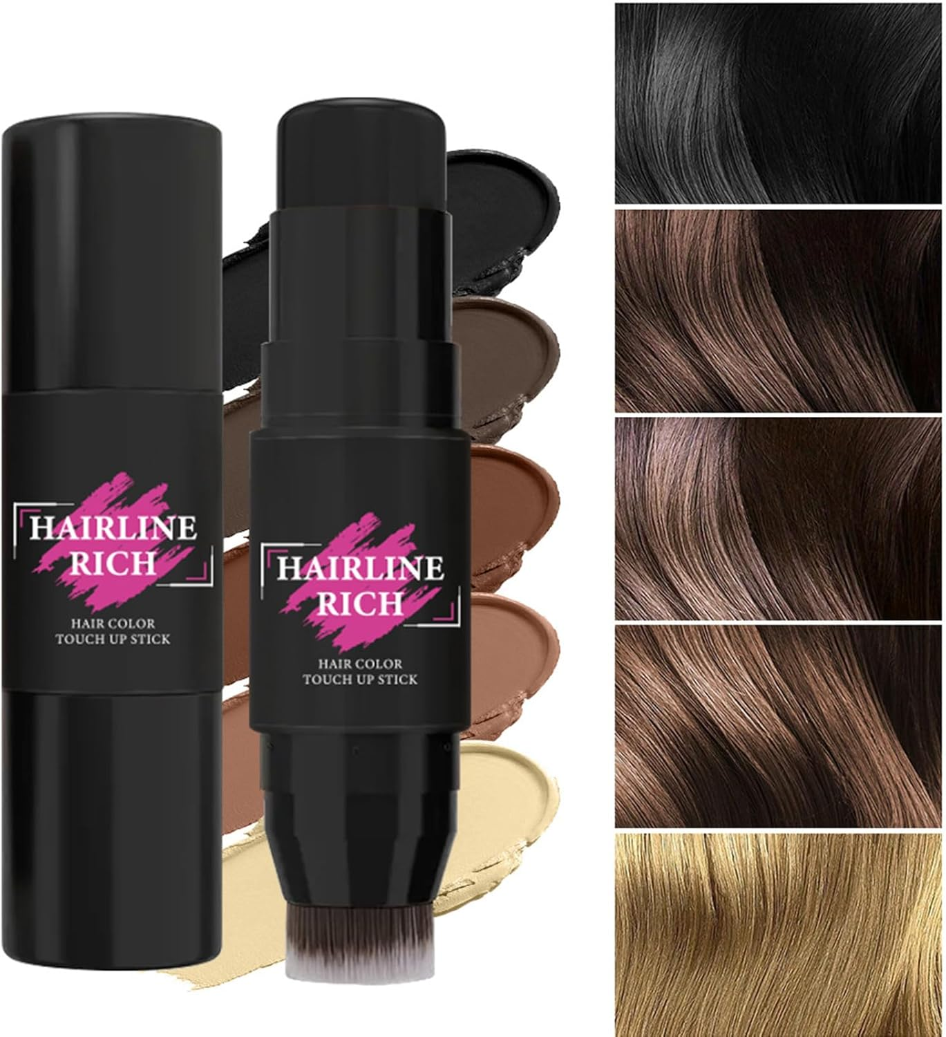 Hair Color Sticks to Cover Gray &ndash; Easy Beard Colour Filler | Natural Cream Contour Stick | Natural Waterproof Contour Stick | Hair and Beard Touch-Up for Seamless Coverage and Long-Lasting Wear