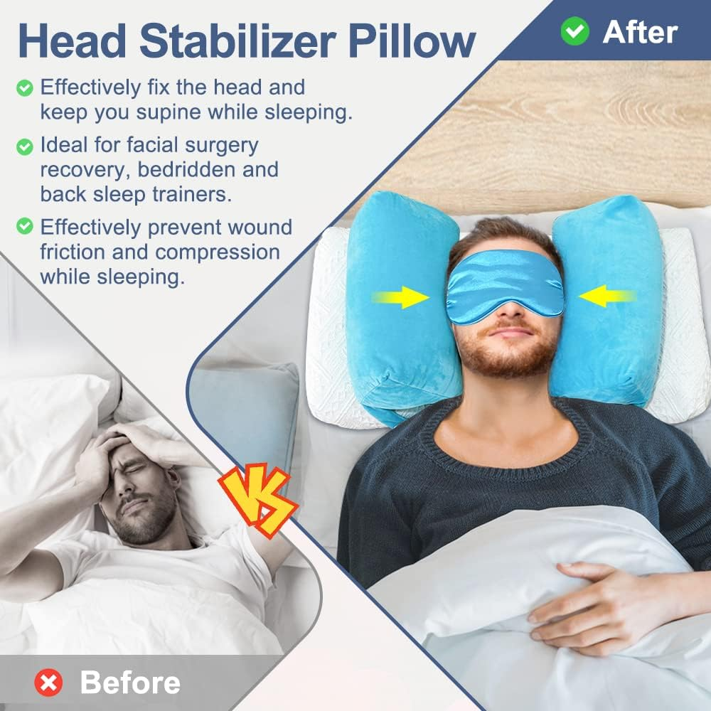 Neck Stabilizer Pillow for Sleeping Head Wedge Positioning Pillow Post Surgery anti Wrinkle Beauty Pillow Face up Medical Straight Neck Pillow Triangle Wedge Back Sleep Training Upright Pillow image number 4