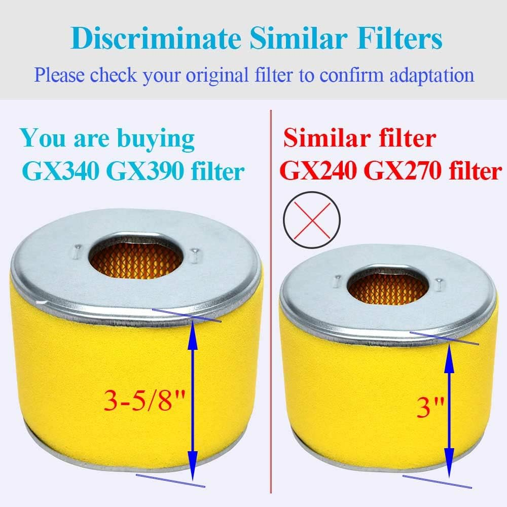 HOODELL Professional GX390 Air Filter, Compatible with Honda GX340 GX 390 11HP 13HP Engine 17210-ZE3-505 17210-ZE3-010 Air Filter image number 4