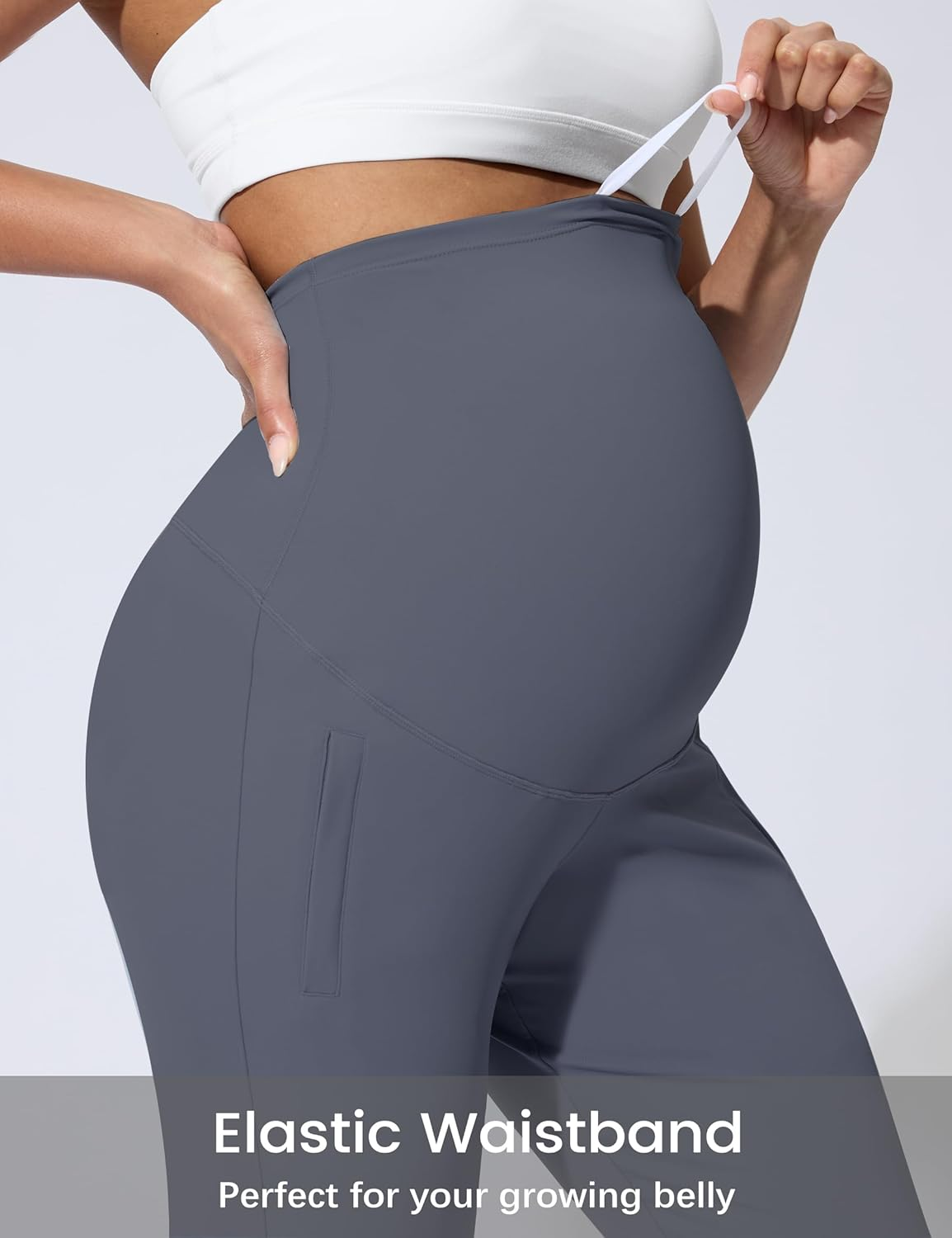 Mama Land Maternity Joggers with Pockets over the Belly Buttery Soft Pregnancy Pants for Yoga & Activewear image number 1