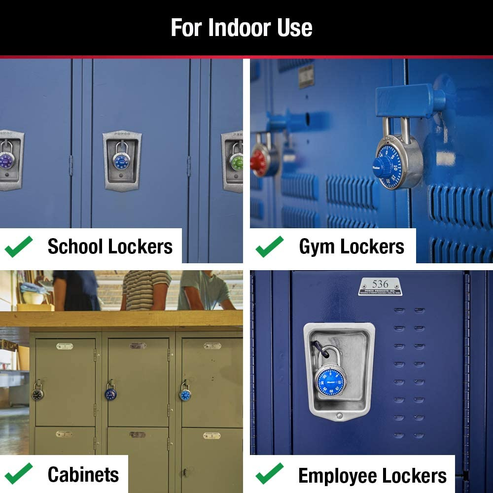 Master Lock Combination Lock for Gym Lockers &ndash; Locker Combination Padlock, Pack, Blue &ndash; the Ideal Combo Lock for School/Gym Locker Security - Blue image number 6