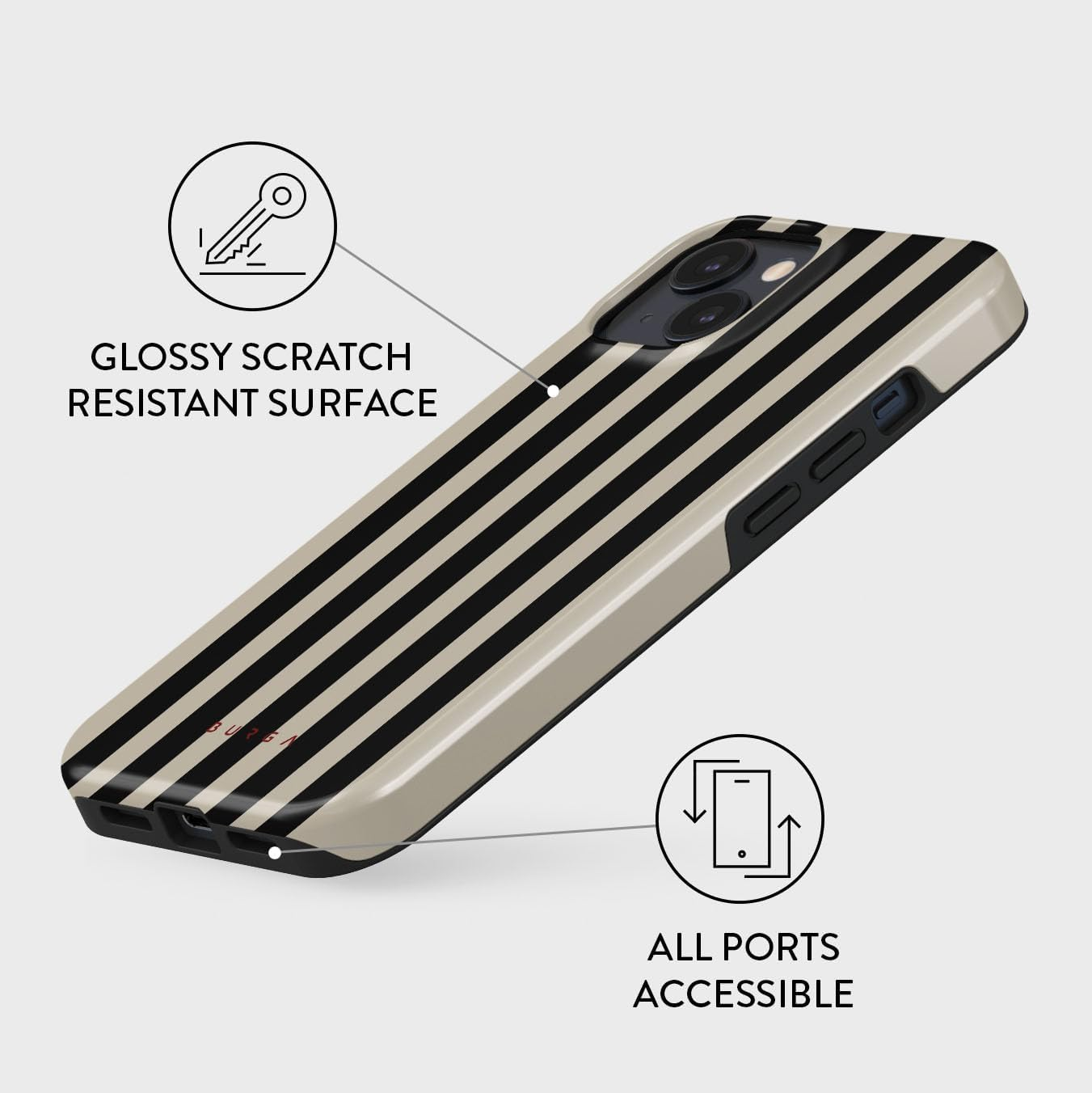 BURGA Mobile Phone Case for Iphone 14 - Pretty Trendy Aesthetic Case for Iphone 14 - Hard Case - Phone Case for Men and Women