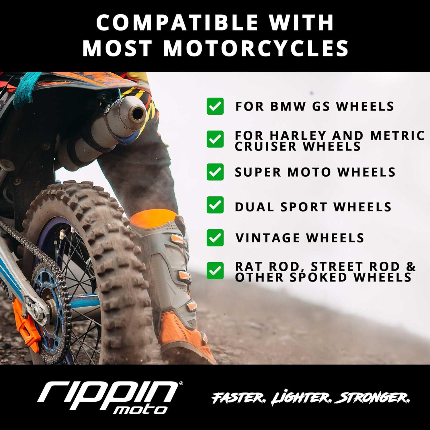 Rippin Moto 12-Pack Motorcycle Wheel Weight Kit | Premium Reusable Nickel Finish Brass Spoke Weights for Motorcycle Wheel Balancing, RPN-12PK-SIL-WGT-KIT image number 2