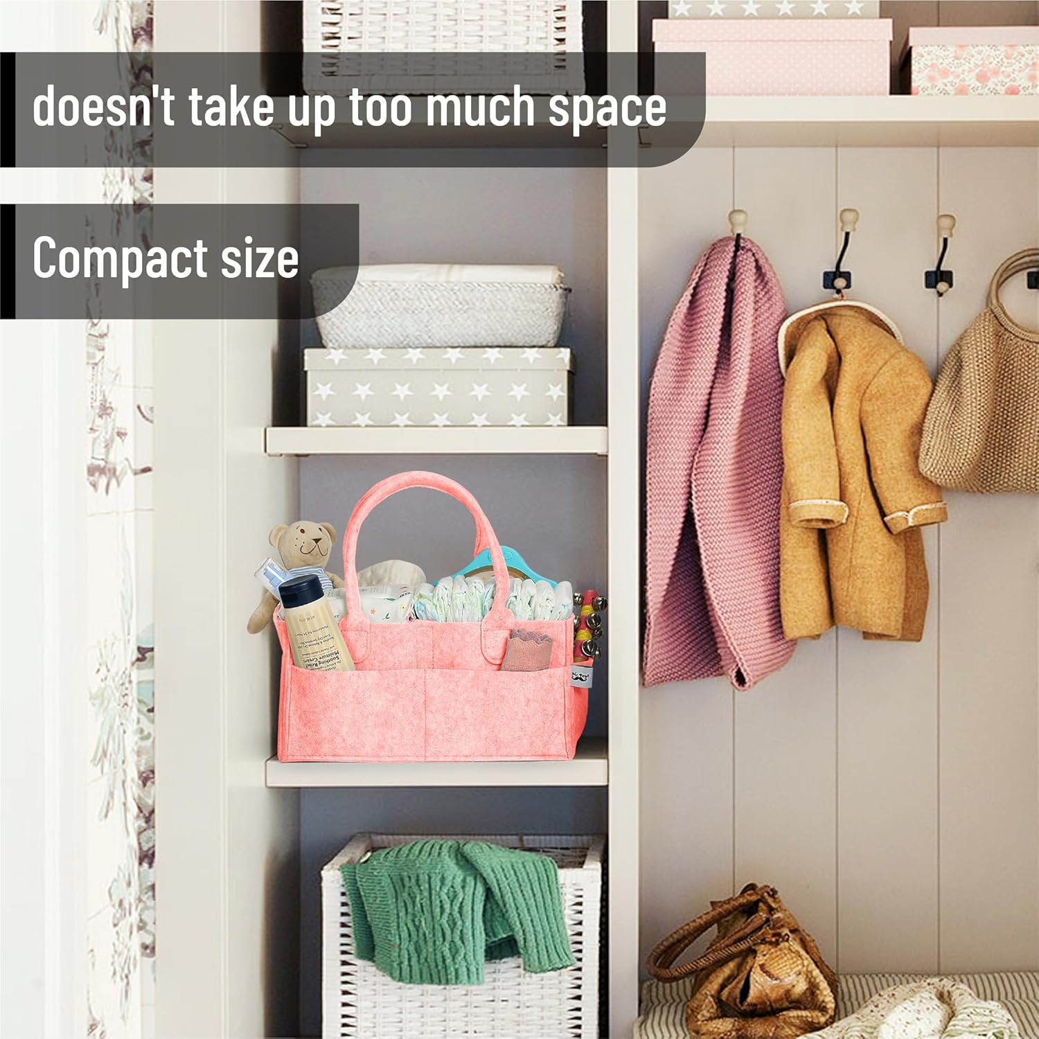 Mr. Pen- Baby Diaper Caddy Organizer, Car Caddy, Portable Organizer for Changing Table, Nursery, Pink Color