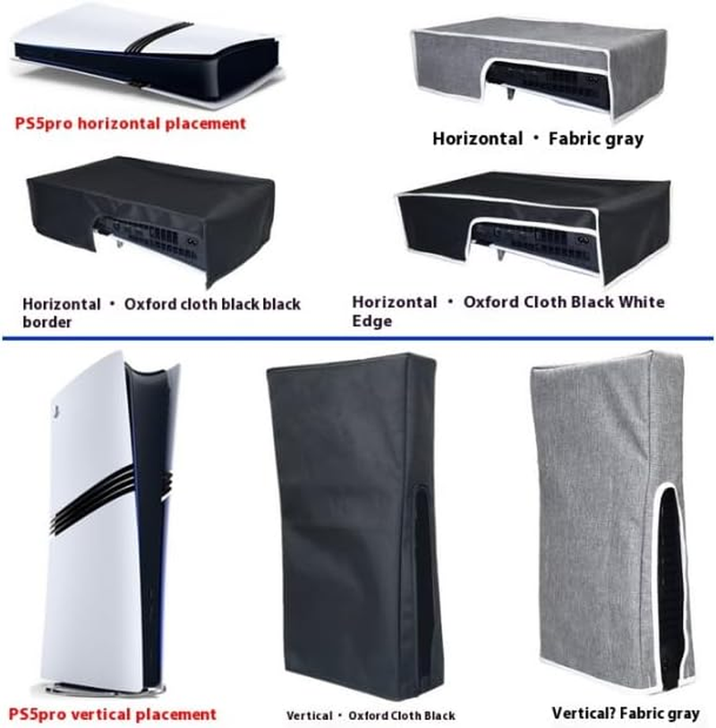 Cover Horizontal for PS5 Pro/Ps5 Slim/Ps5,Ps5 Console Protective Cover Horizontal Dustproof,Easy to Remove Custom Designed for PS5 Pro Console Disc Edition & Digital Edition (Black and White Line) image number 5