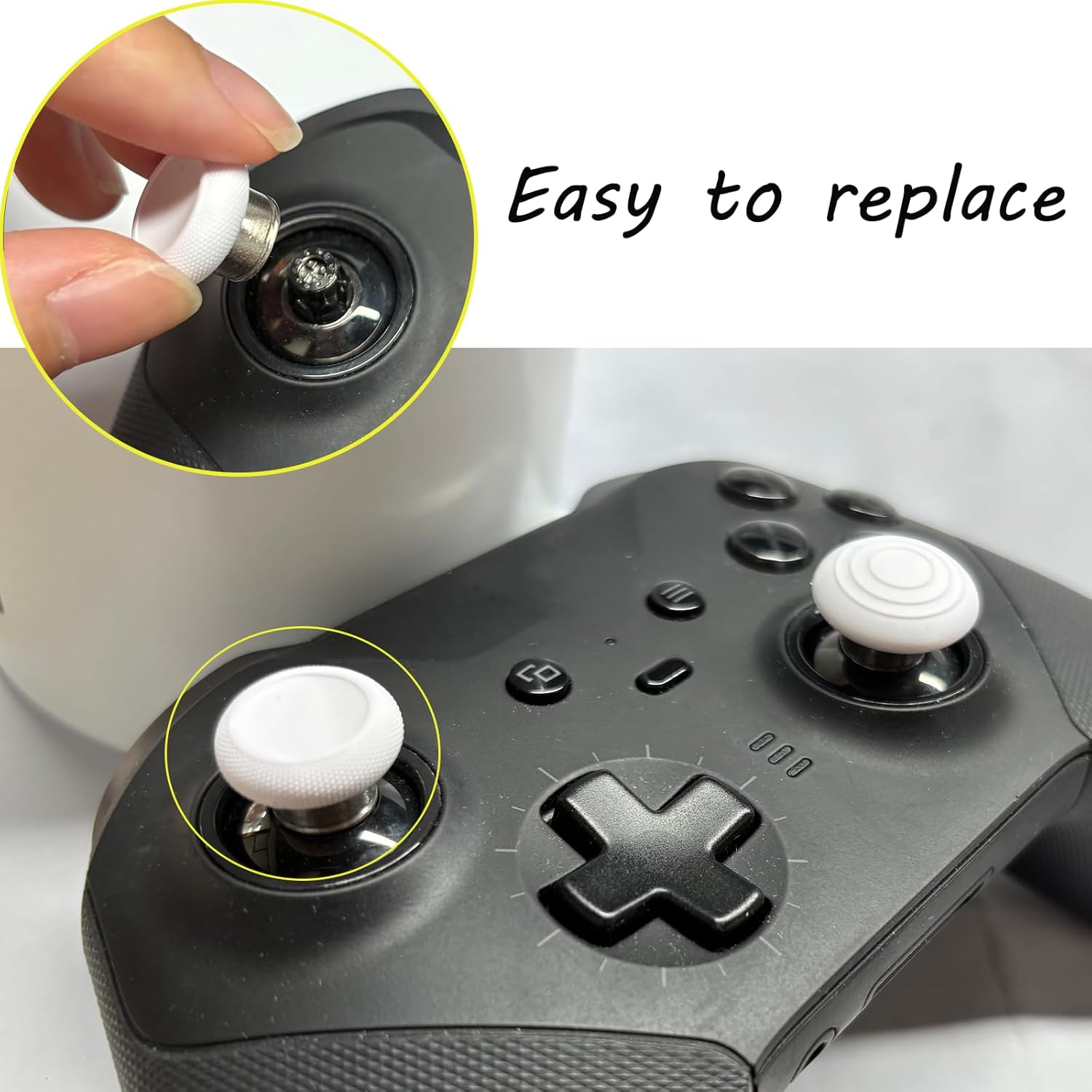 6 in 1 Swap Magnetic Thumbsticks Set for Xbox Elite Series 2 Controller,Replacement Joysticks Parts for Controller Elite Series 2/Elite Series 2 Core Controller(White) image number 4