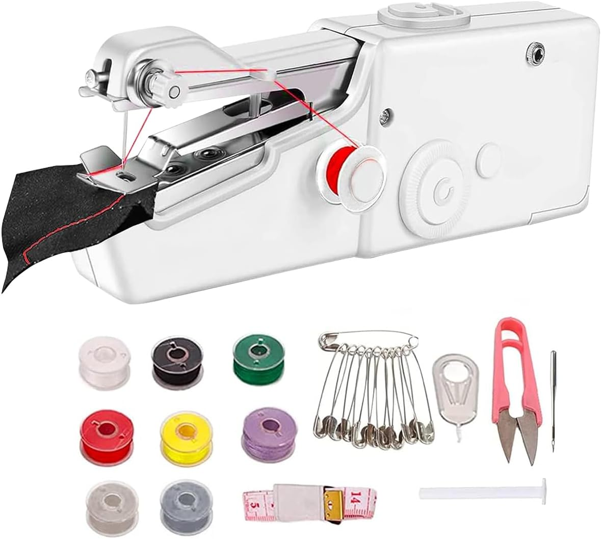 Automatic Electric Hand Sewing Machine | Handheld Sewing Machine | Mini Sewing Machine for Beginners | Fabrics, Clothes, DIY, Home,Travel, Battery Operated and Easy to Use image number 4