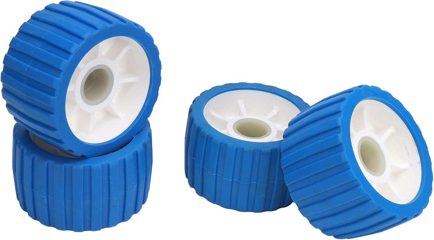 4 PCS Trailer Roller, Boat Trailer Rollers, Trailer Wobble Rollers High Temp Stubborn Poly Ribbed Wobble Roller for Boats Trailers 125 by 73 by 30Mm image number 2