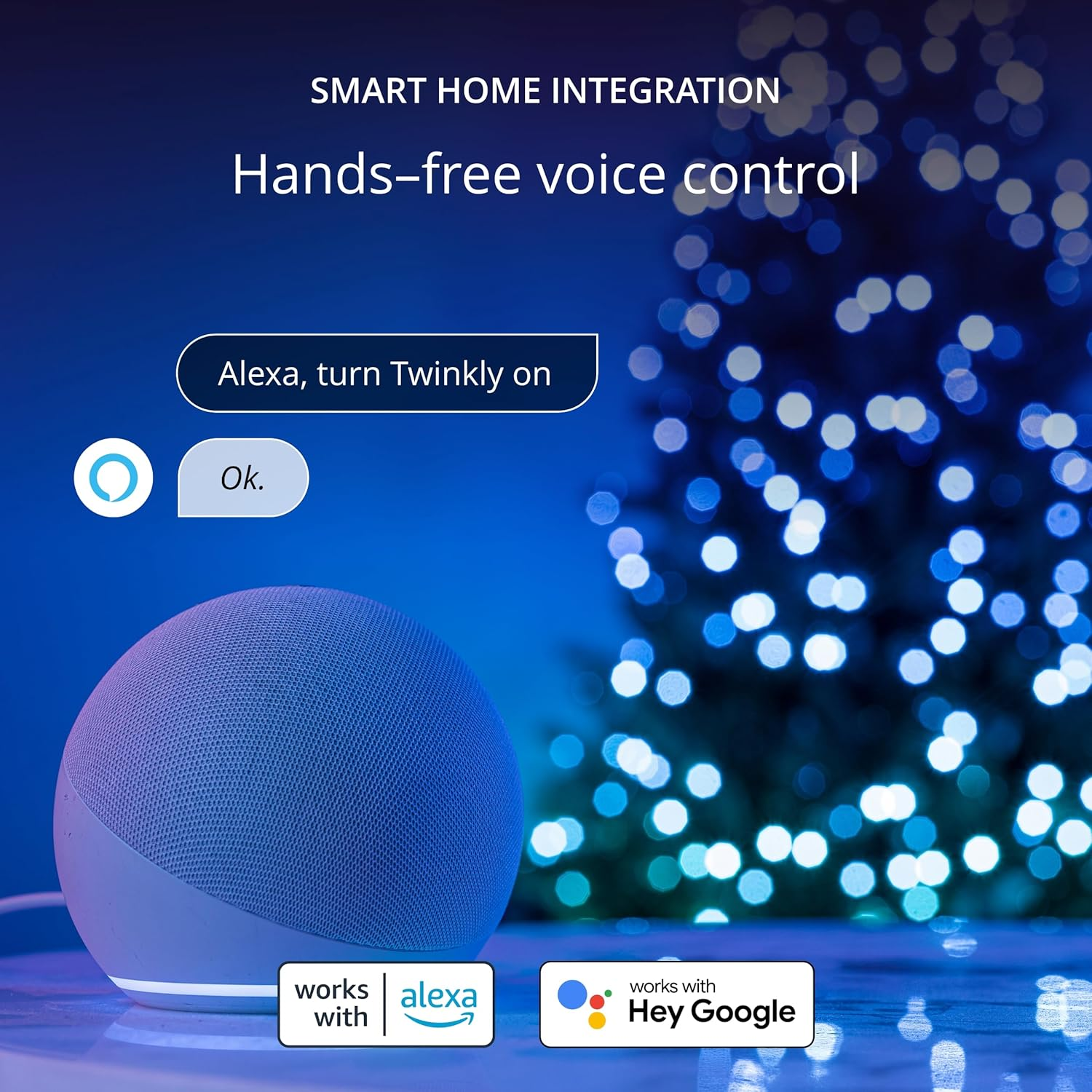 Twinkly 100L 8MM Candle Shape RGB Lens Light String, 6Cm Lamp Spacing, Transparent Wire, Bt+Wifi, IP20 - USB-C Powered image number 3