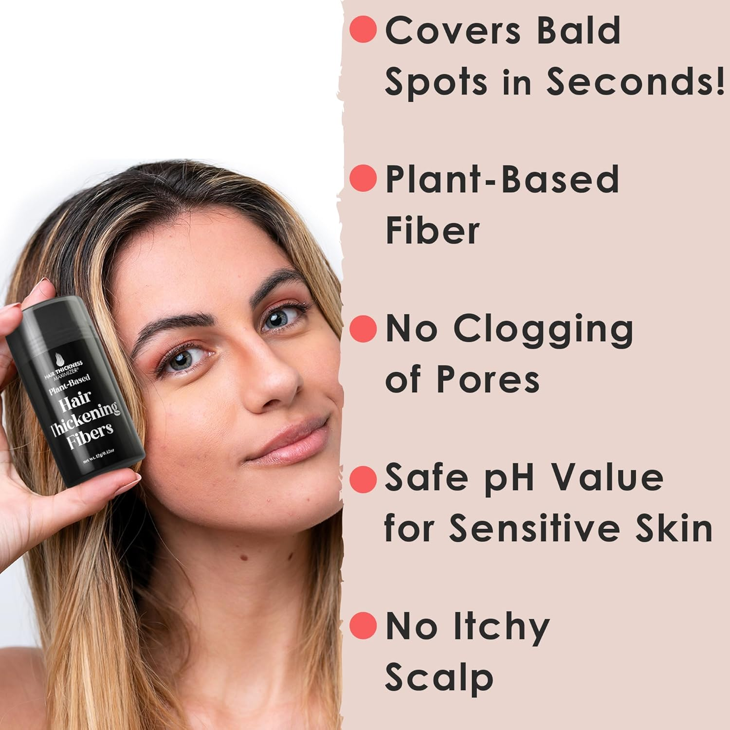 Hair Thickness Maximizer 2.0 - Safer than Keratin Hair Building Fibers with 2Nd Gen All Natural Plant Based Hair Loss Concealing Fillers for Instant Thickening of Thinning or Balding Hair (Black) - Dark Brown image number 6