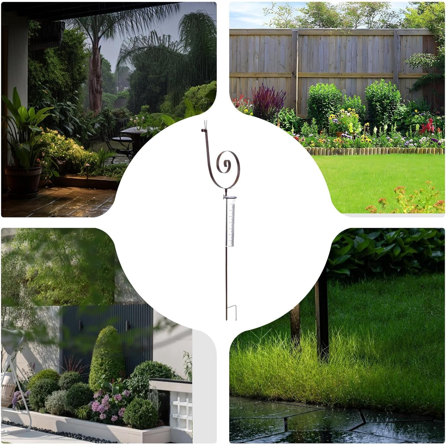 Garden Snail Raingauge - Weather Resistant Snail Gauge, Water Monitoring Tool, Decorative Outdoor Raincollector with Clear Measurement Tube | Yard Water Monitoring Tool for Garden, Patio, Lawn image number 5