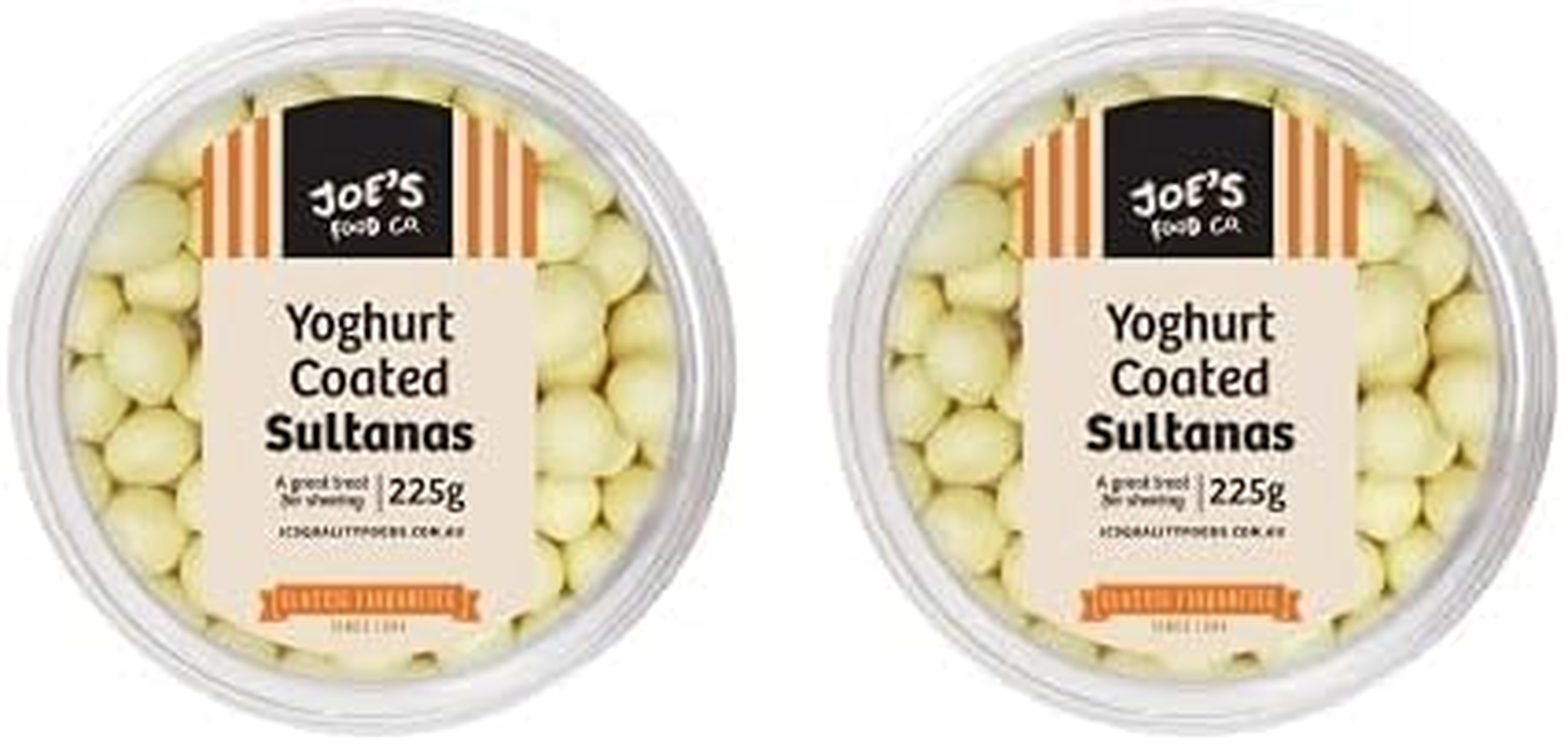 Joe'S Food Co. Yoghurt Coated Sultanas, 225G &ndash; Yogurt-Covered Sultana Snack, Resealable Bag, Ideal for Sharing & On-The-Go Snacking