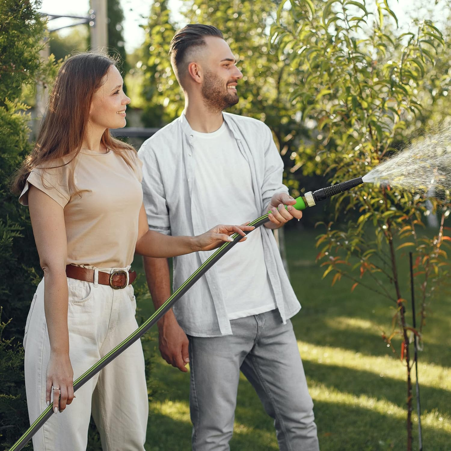 WORKPRO Garden Hose 1.59Cm X 3M, Heavy Duty, Flexible, Lightweight Water Hose with 360&deg; Rotation Handle, 3/4" GHT Solid Brass Fittings, for Outdoor, Lawn, Garden & Yard, Car Wash image number 5