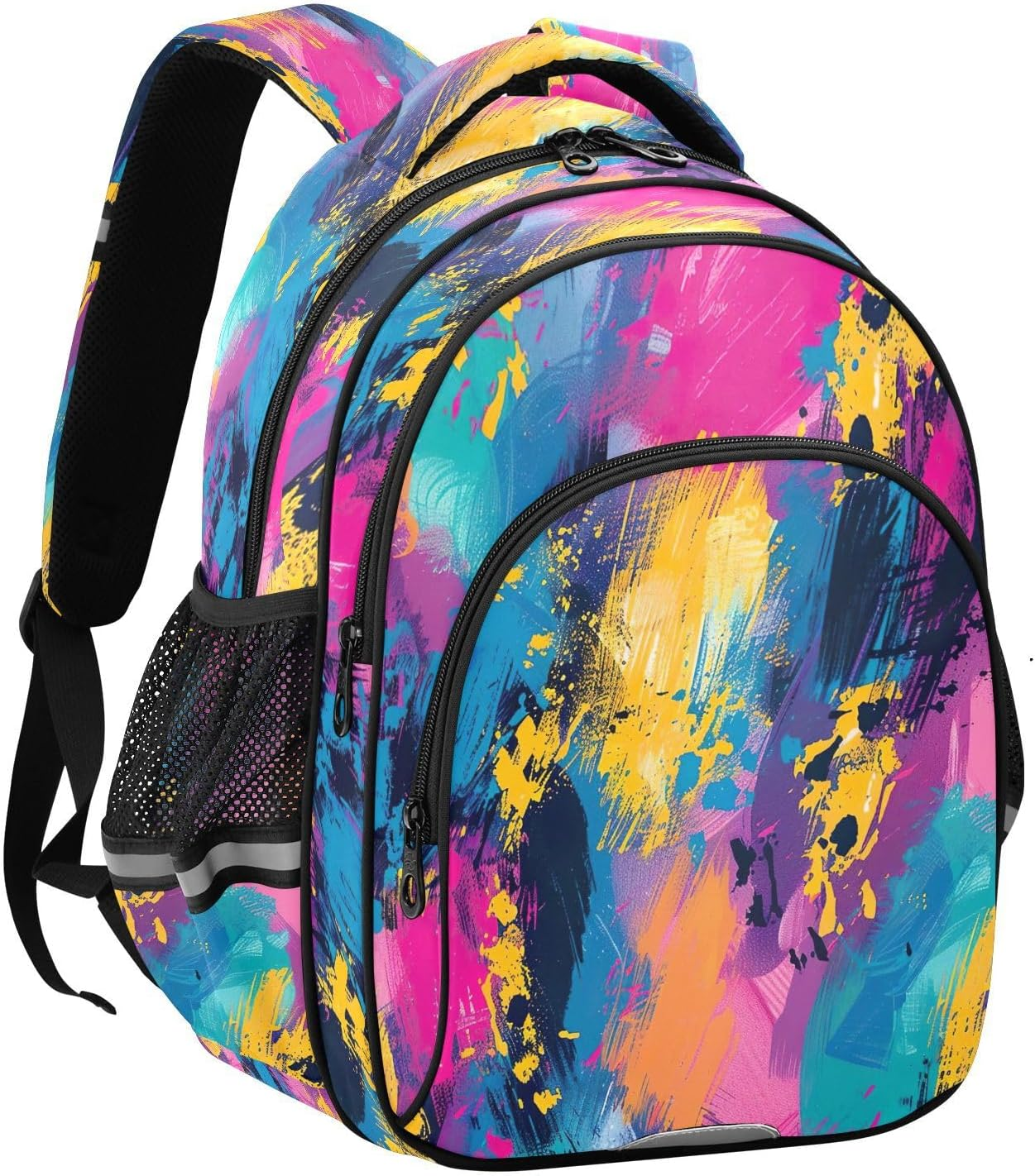 RPLIFE 15 Inch Backpack for School Boys Girls, Boys Elementary Backpack, Colorful Graffiti image number 3
