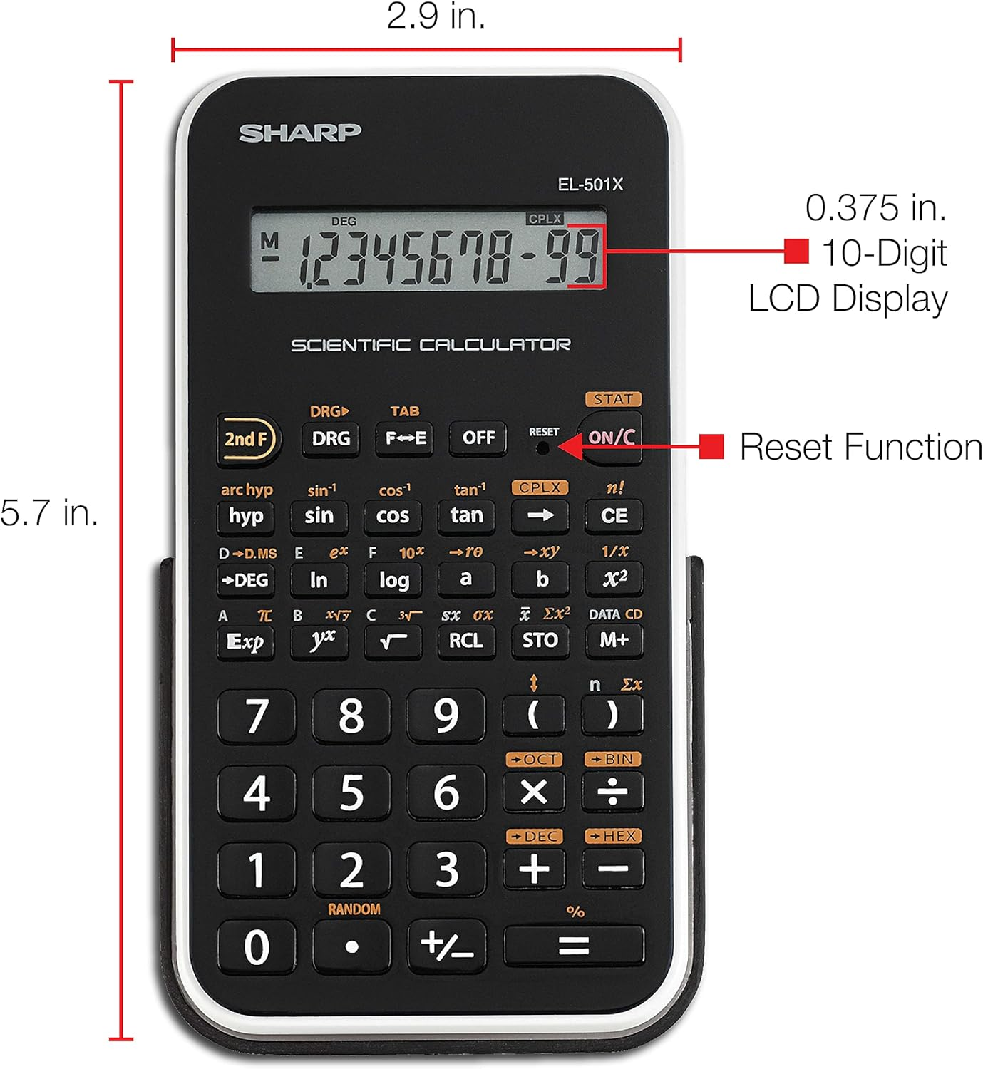 Sharp EL501XBWH Engineering/Scientific Calculator image number 1