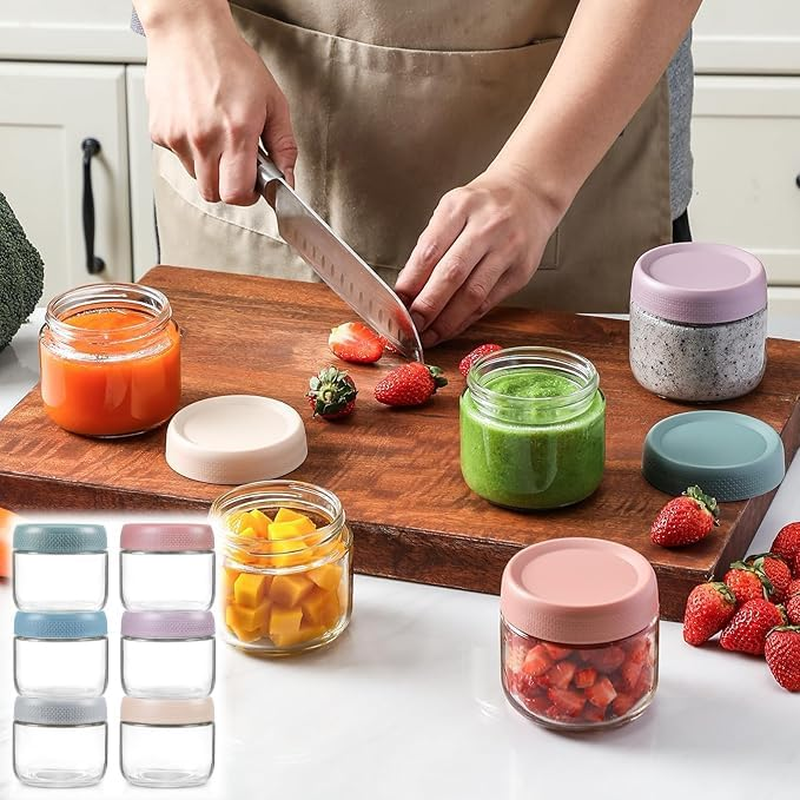 WEZCHUGHAOL Glass Overnight Oats Jars with Lids, 6 Pack, 300Ml/500Ml/750Ml/Capacity (300ML)