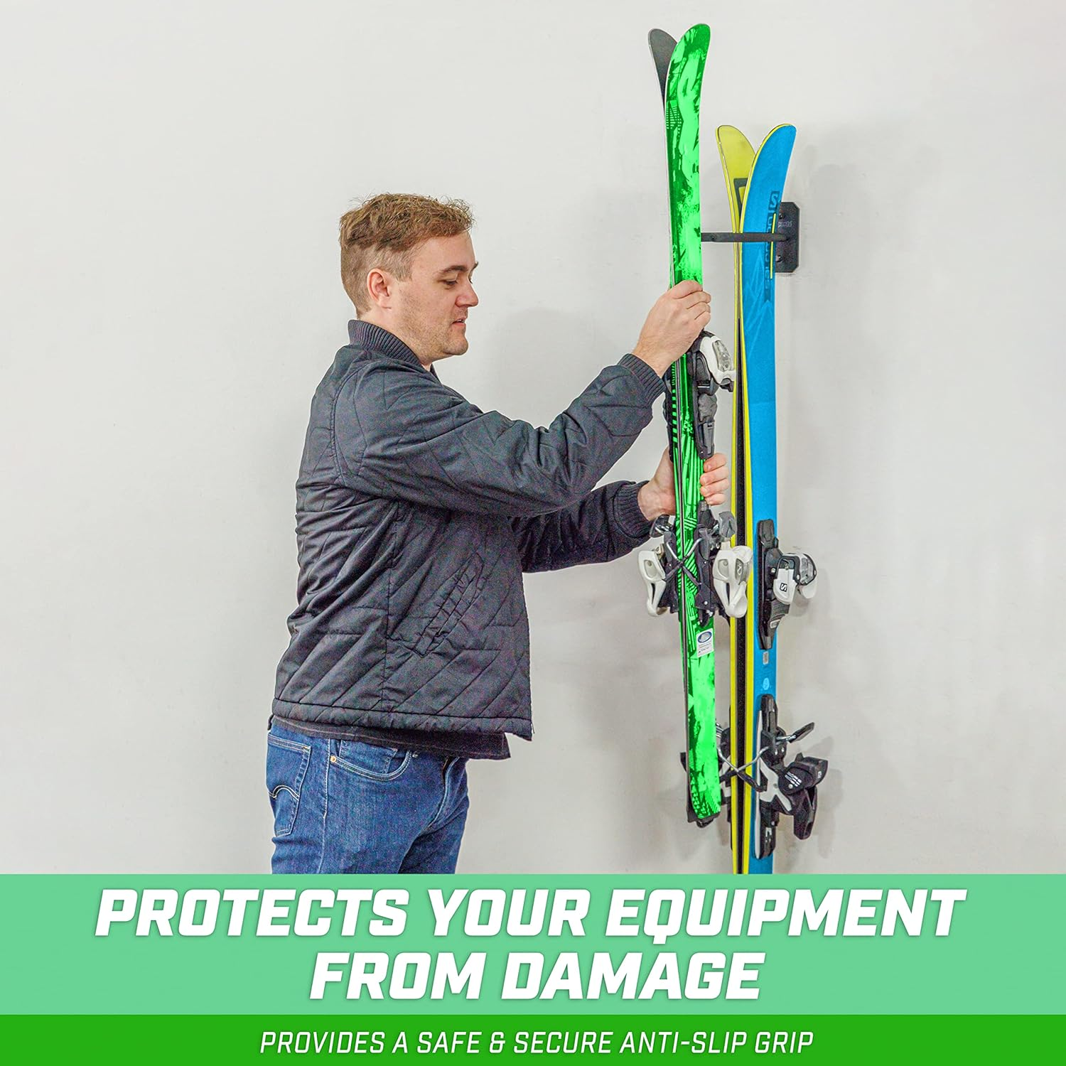 Gosports Wall Mounted Ski and Snowboard Storage Rack - 2 or 8 Ski Sizes image number 4