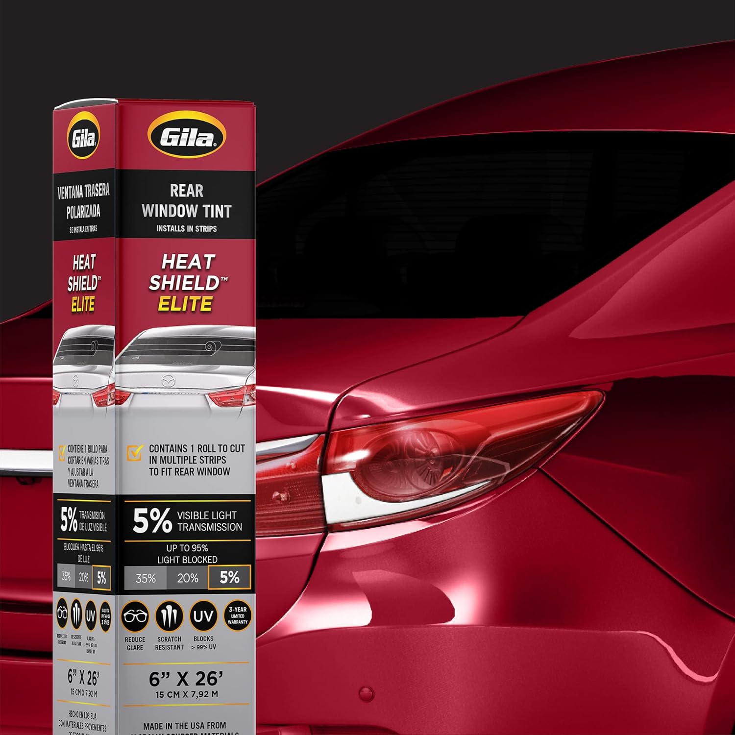 Gila&reg; Heat Shield Elite&trade; 35% VLT Automotive Ceramic Window Tint DIY Advanced Heat Control Glare Control 2Ft X 6.5Ft (24In X 78In)