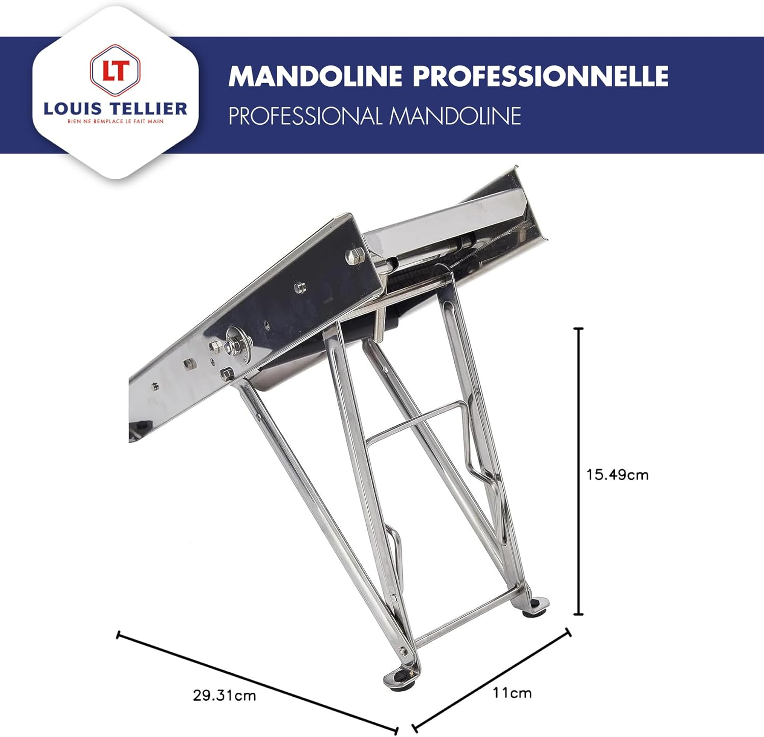 Bron Coucke Stainless Steel Bron Mandolin Slicer without Pusher 215030 Gray, without Hand Guard image number 4